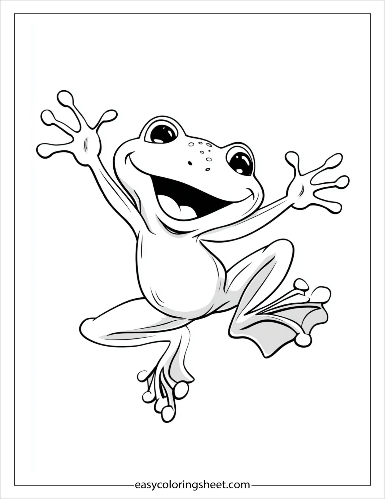Frog jumping joyfully