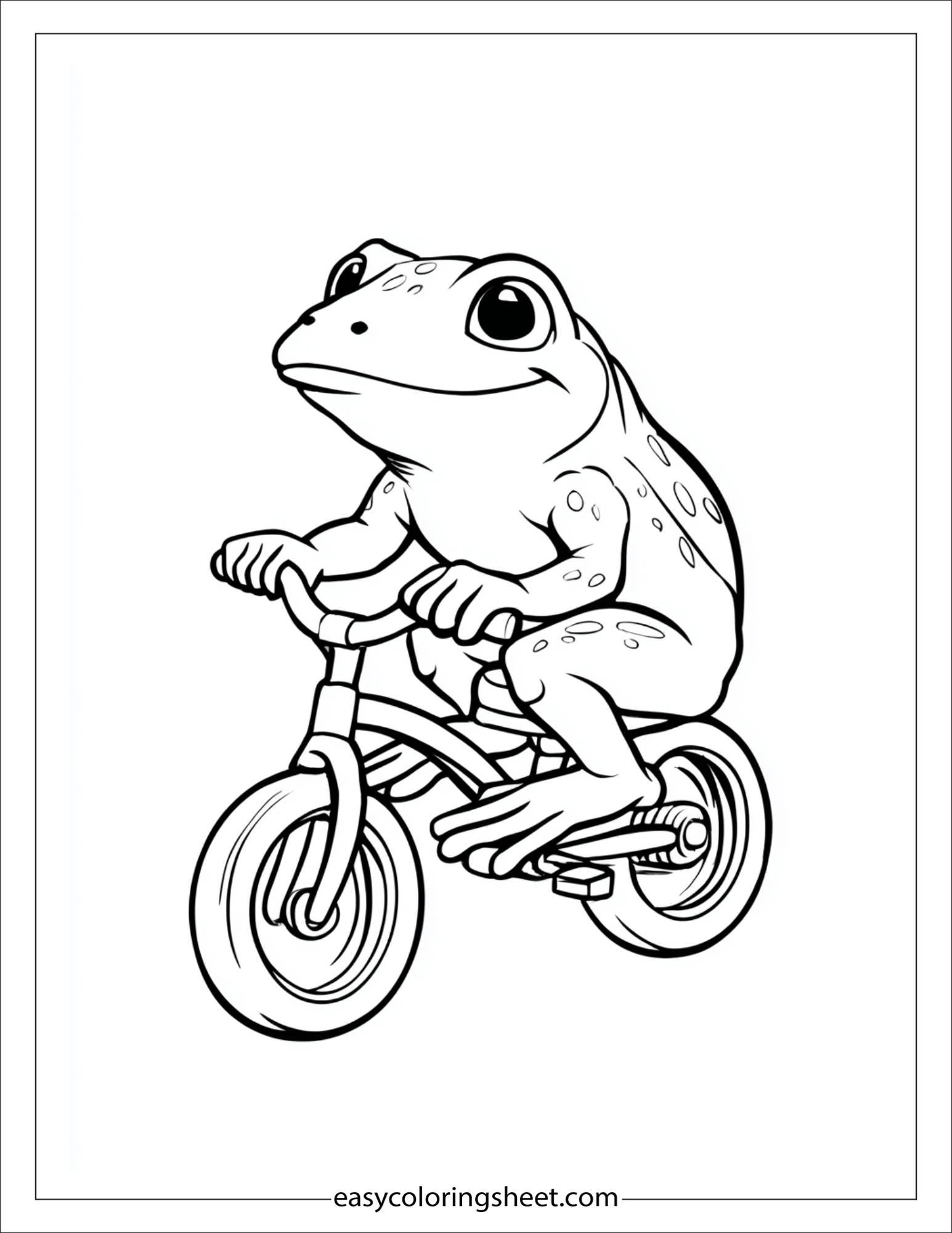 Frog riding a bike