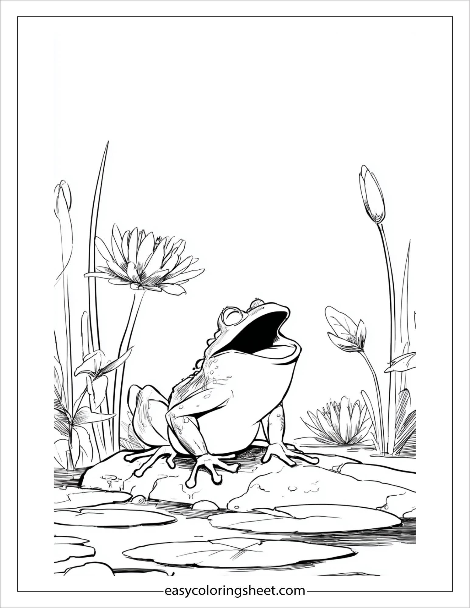 Frog singing loudly