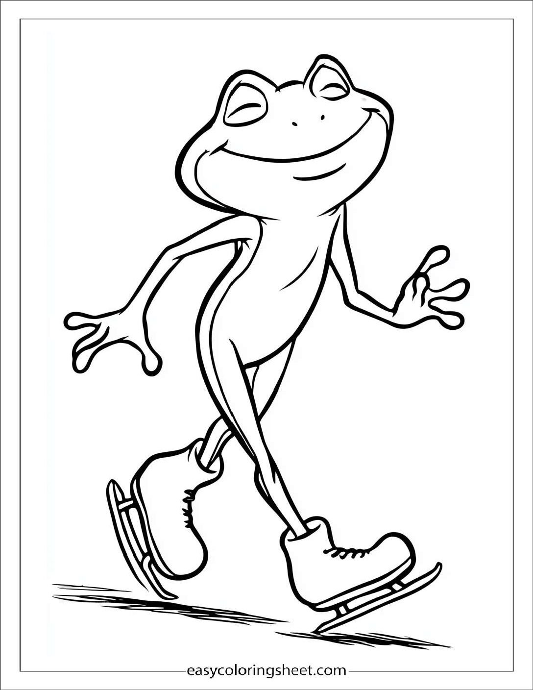 Frog skating happily