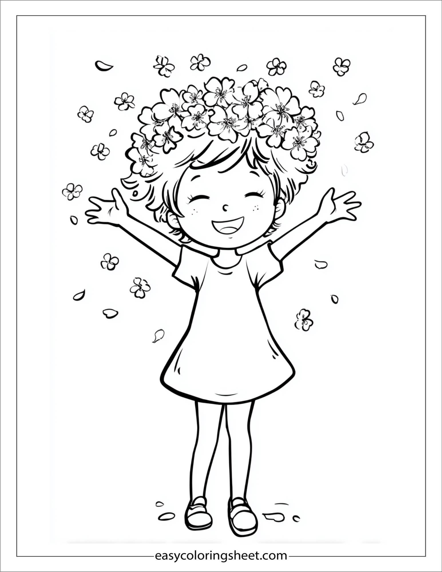 Girl with Blossom Hair Crown