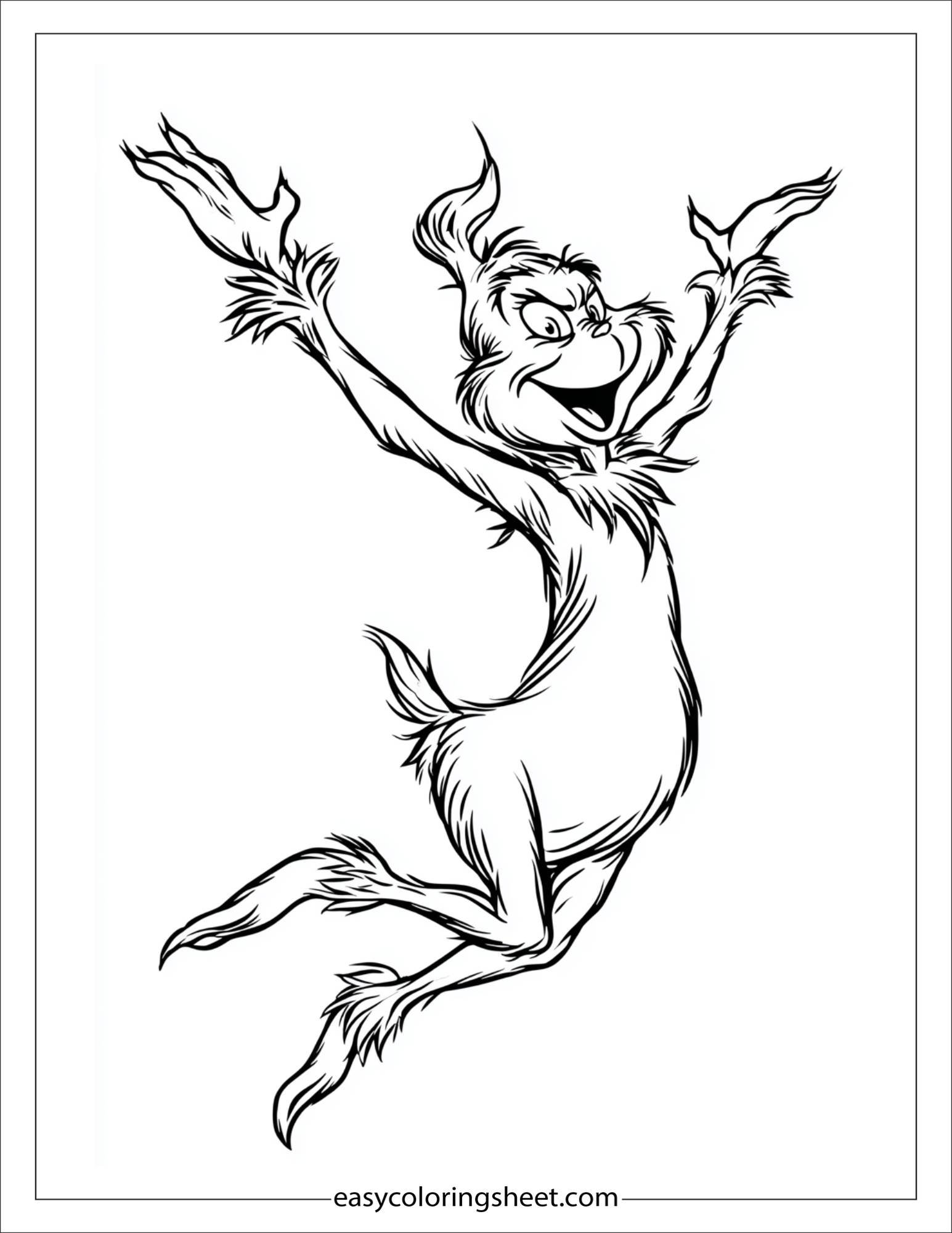 Grinch jumping in excitement