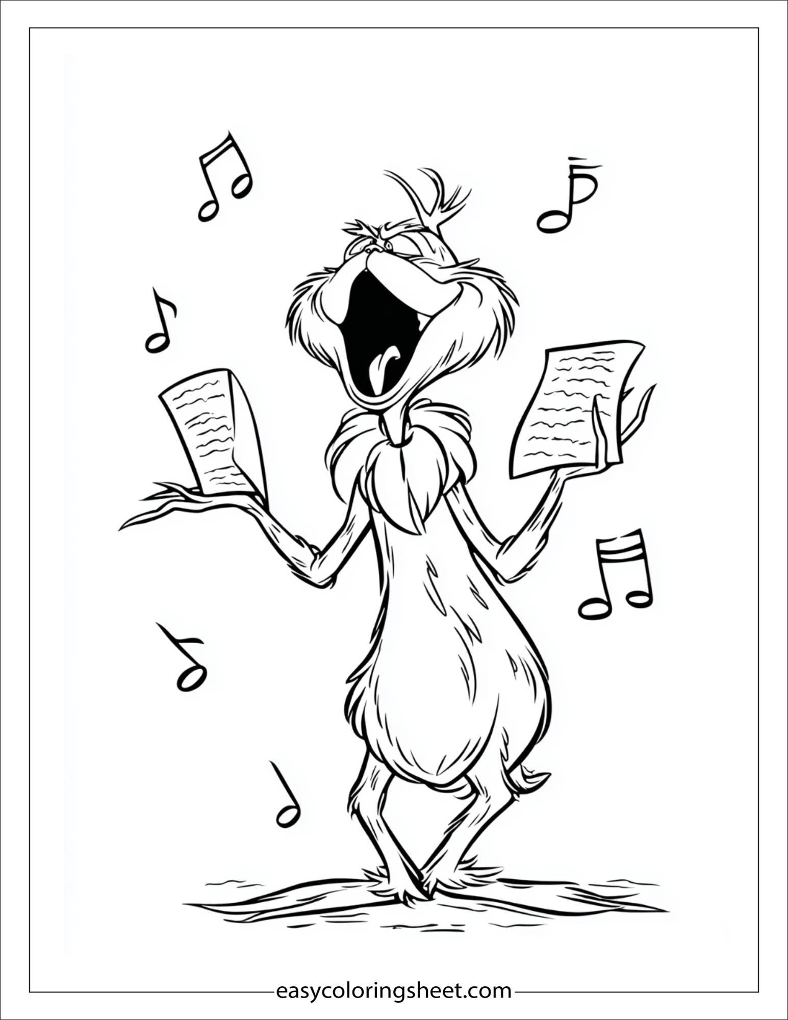 Grinch singing a carol