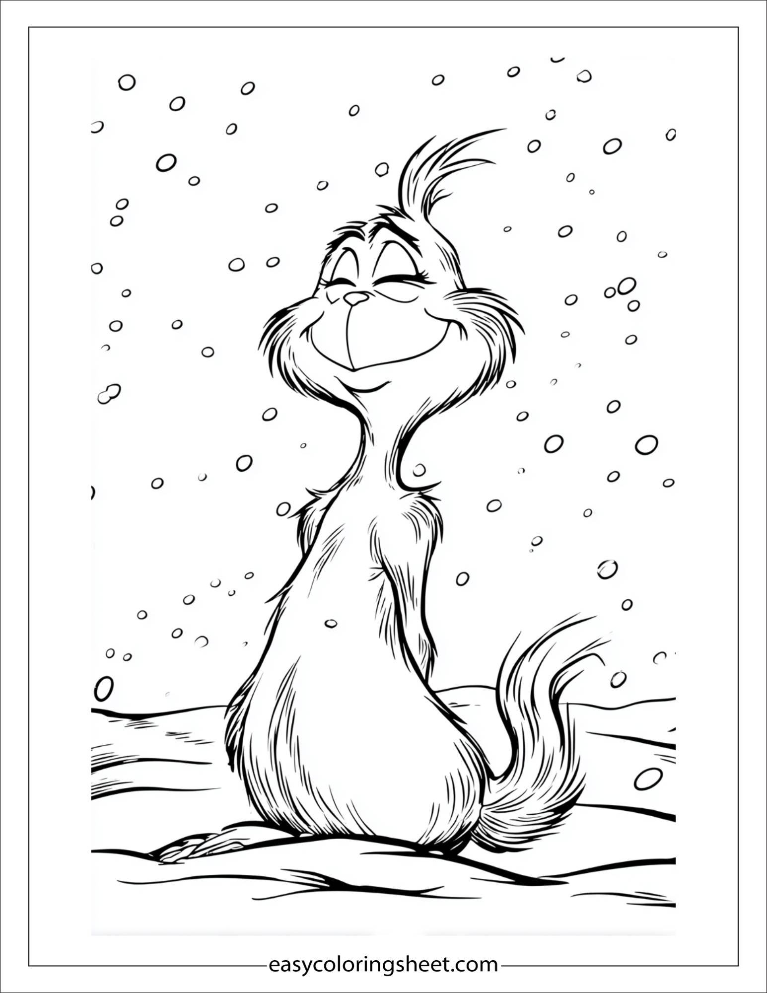 Grinch slipping on snow