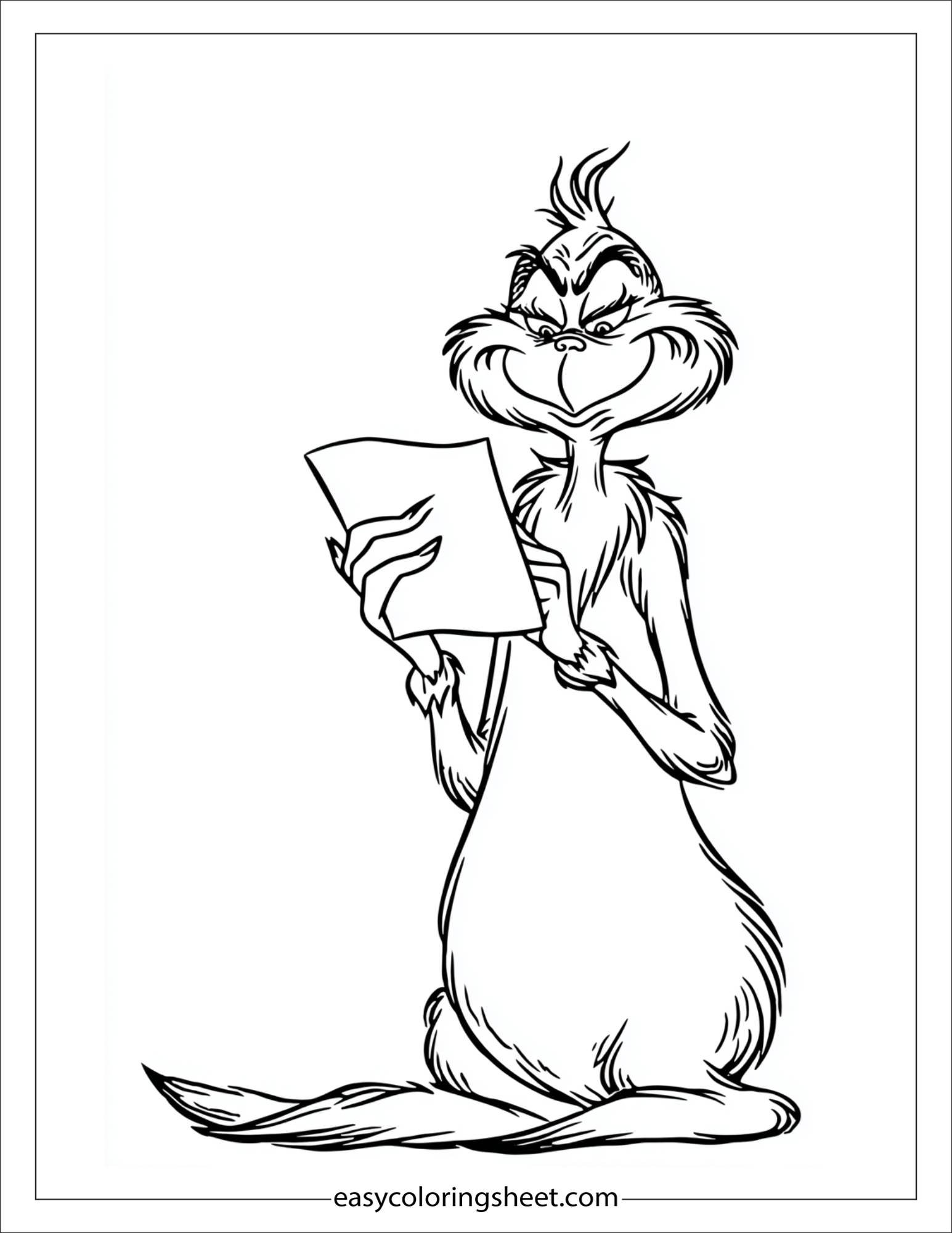 Grinch writing a letter