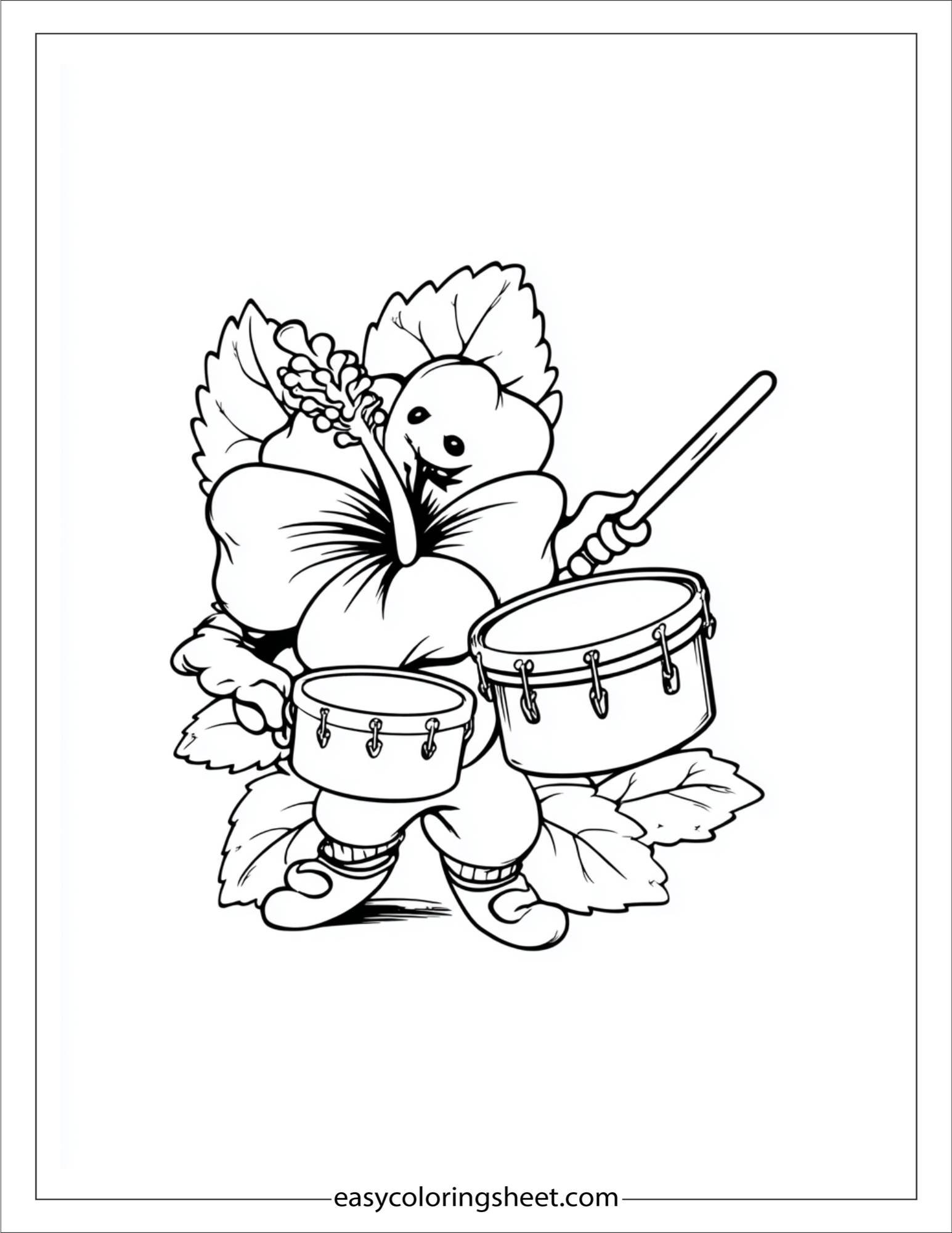 Hibiscus Playing Drums