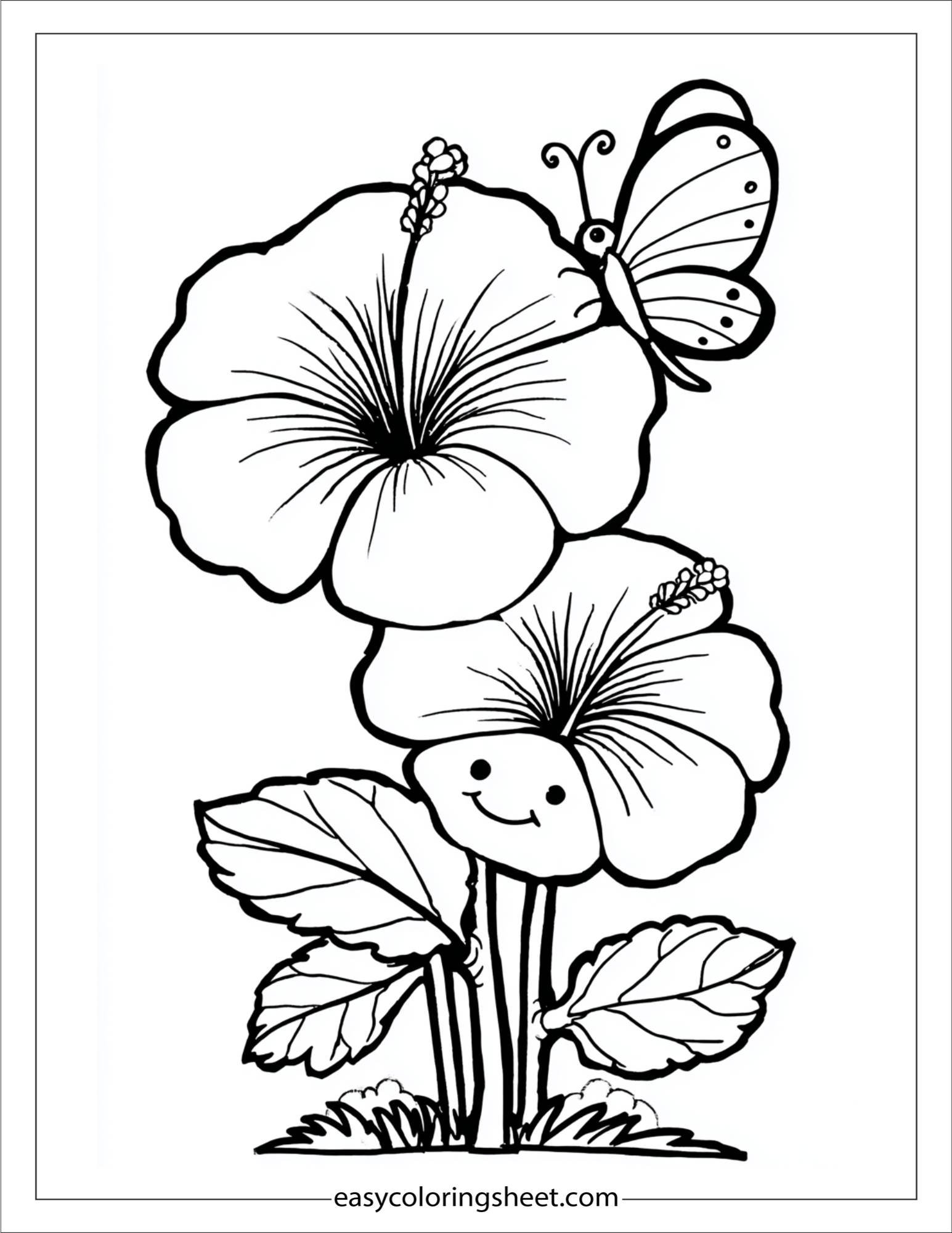 Hibiscus Playing with Butterfly