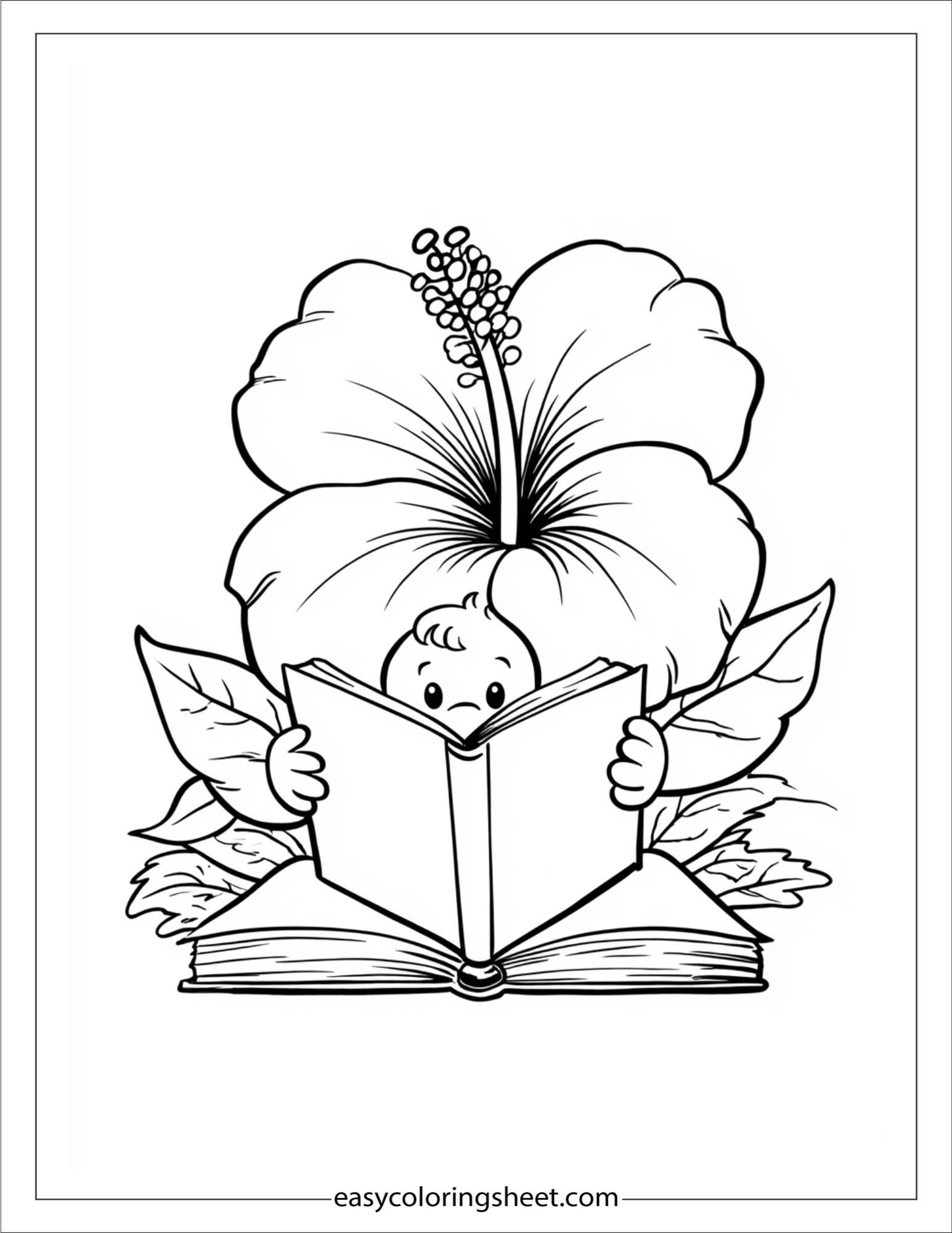 Hibiscus Reading a Book