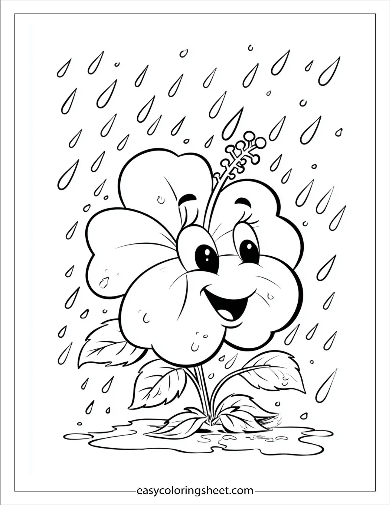 Hibiscus in the Rain