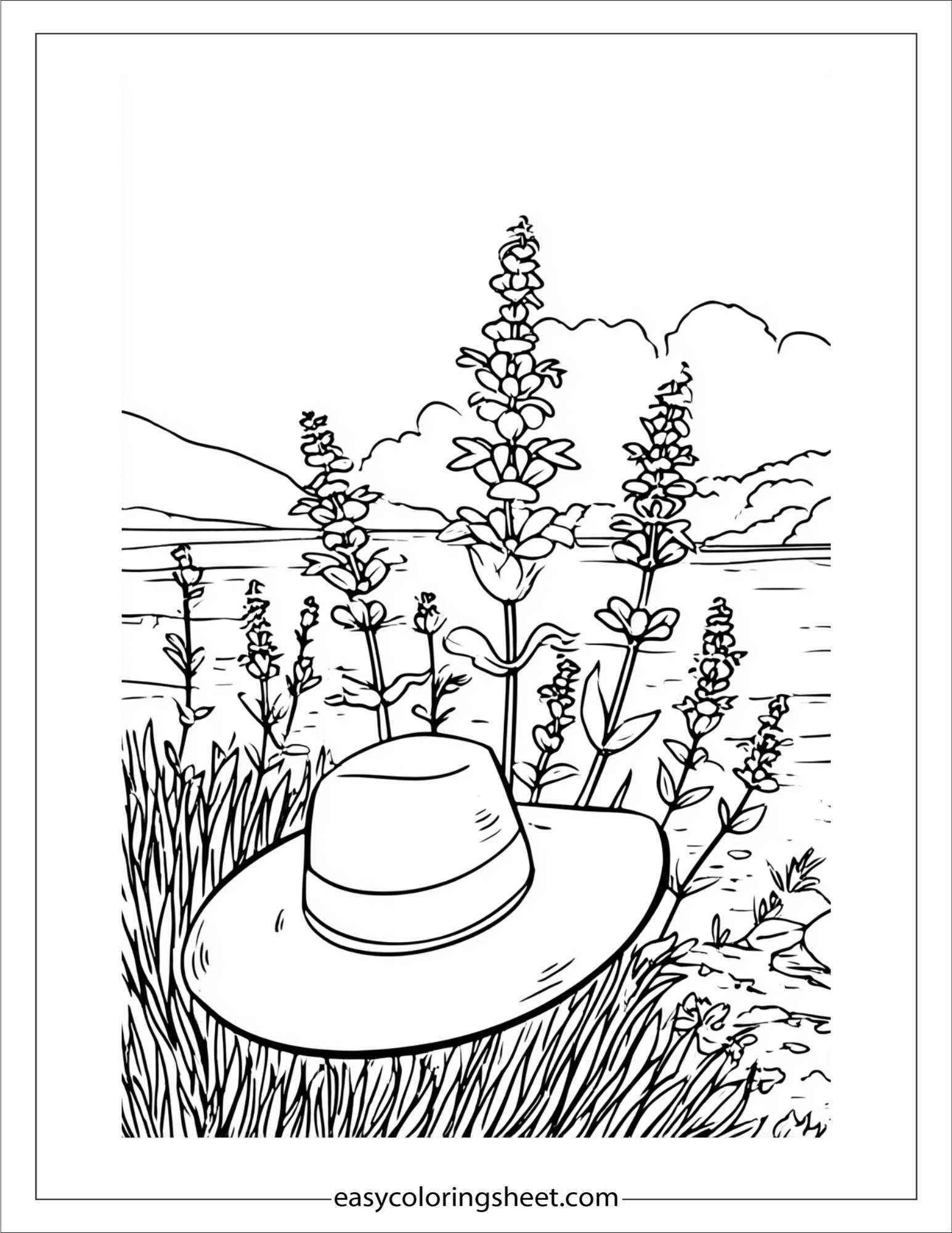 Lavender next to sunhat