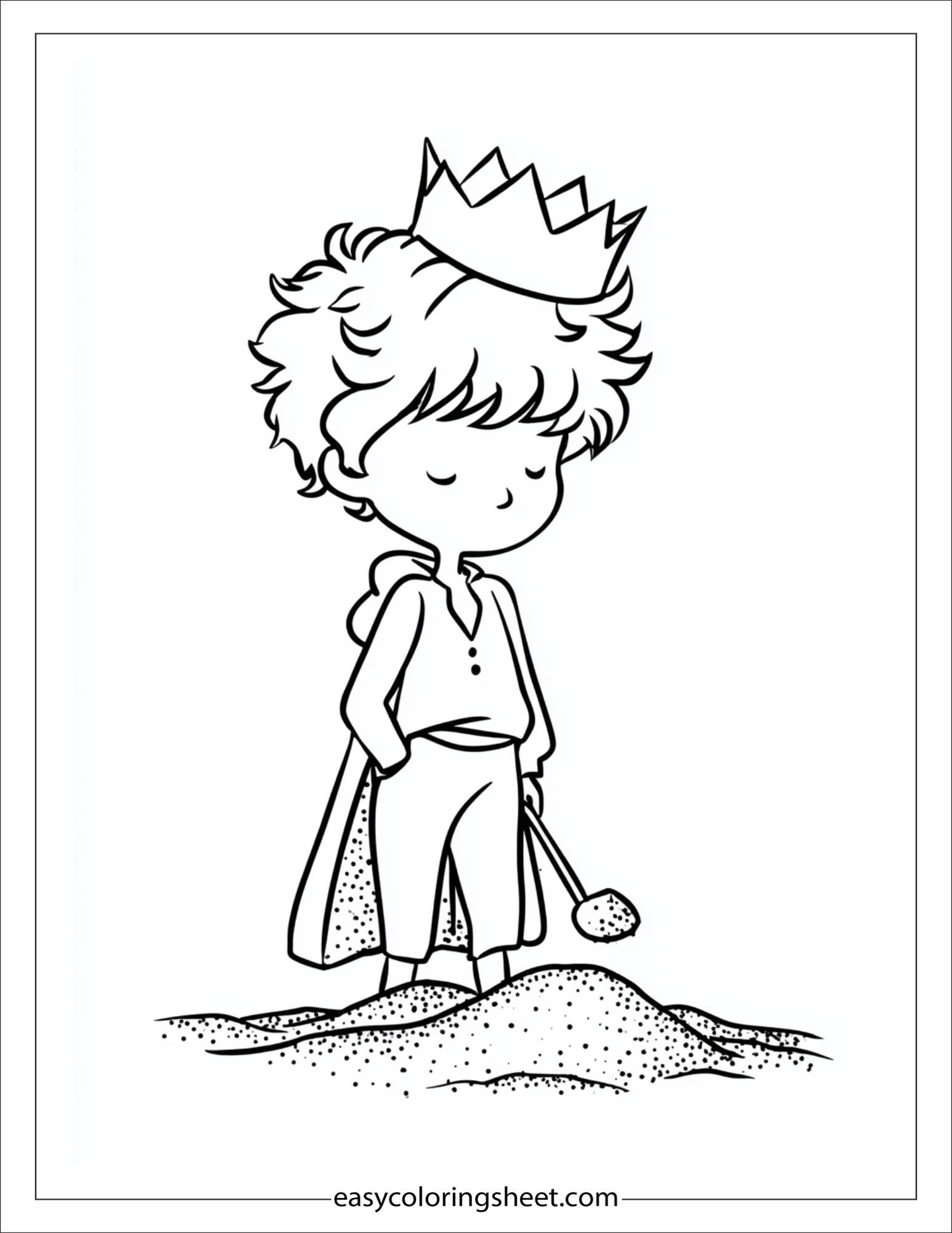 Little Prince drawing in sand