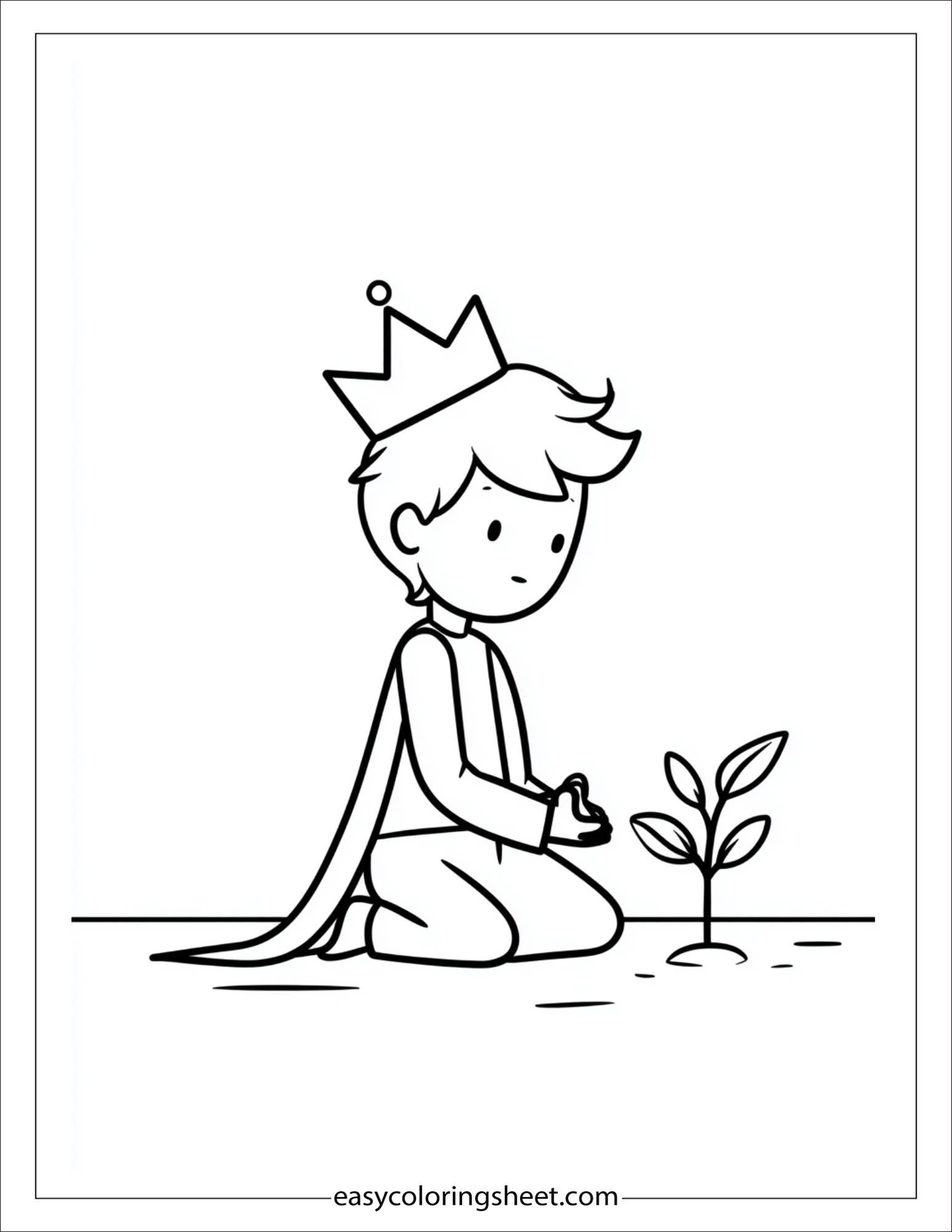 Little Prince planting a seed