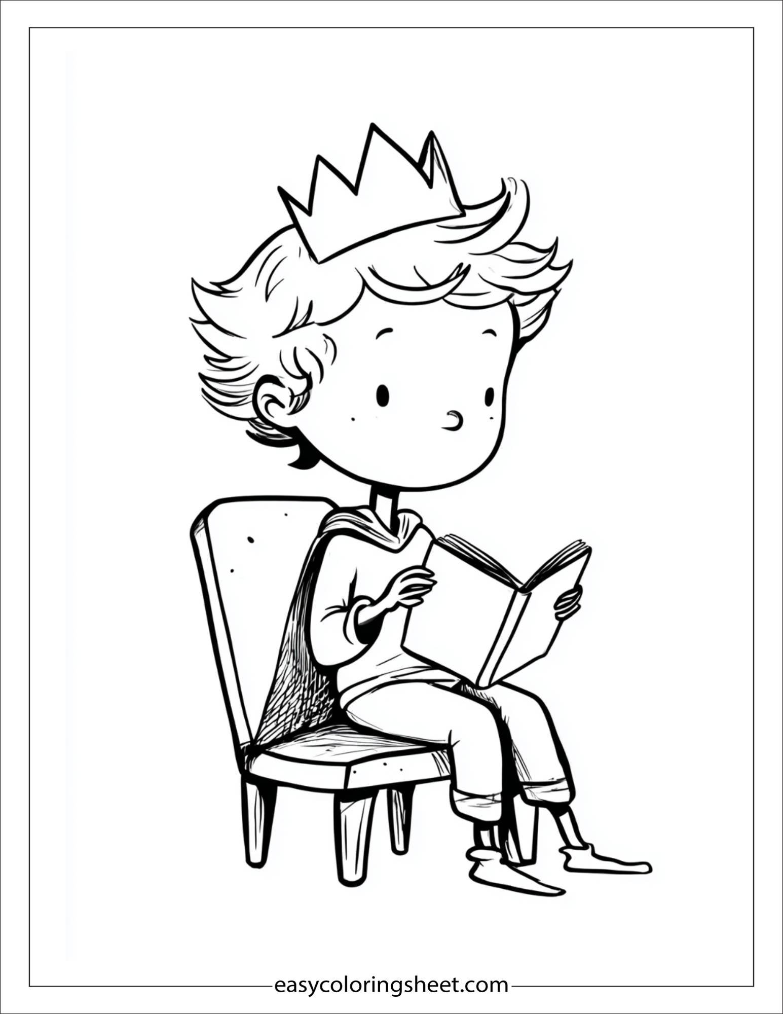 Little Prince reading a book