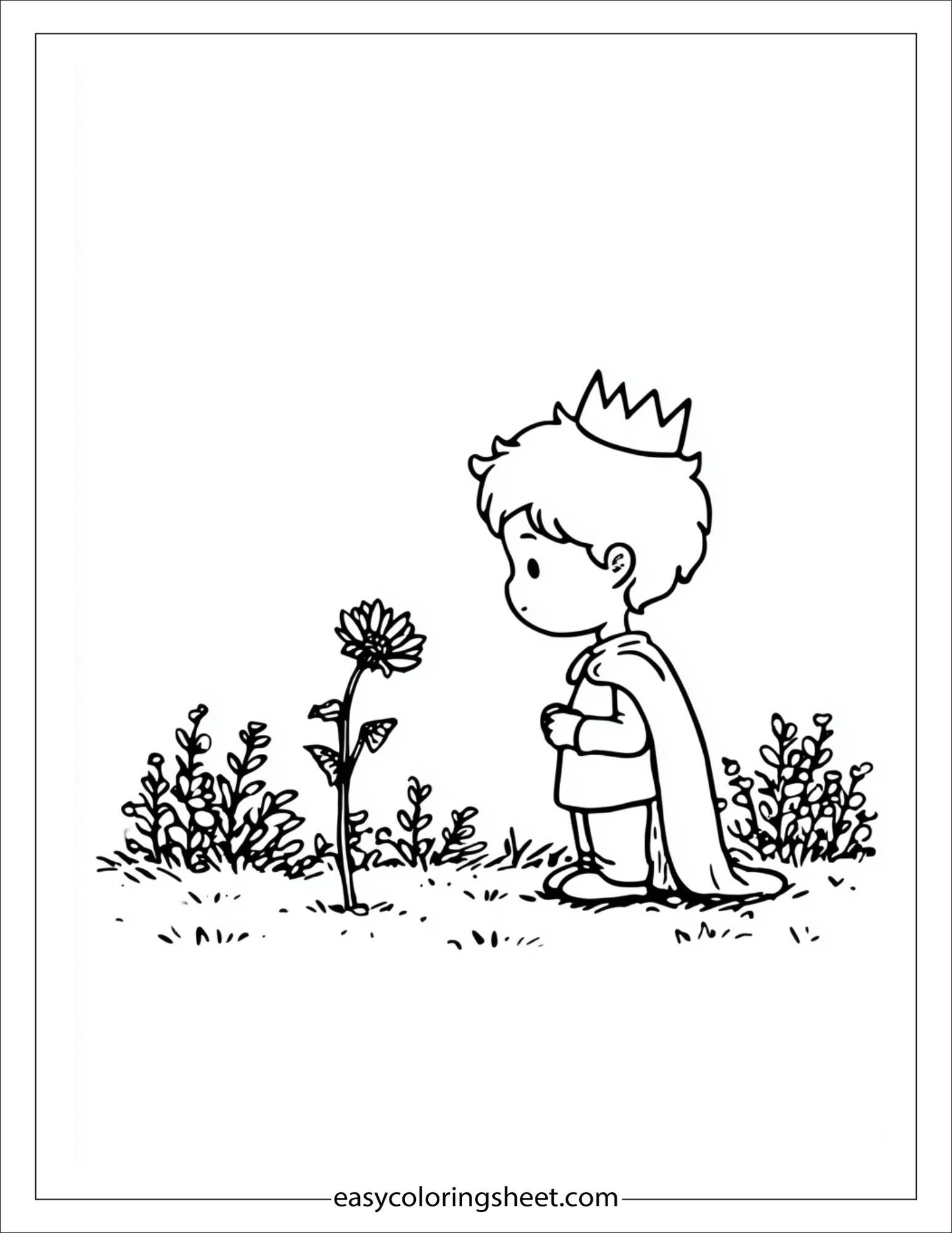 Little Prince talking to a flower