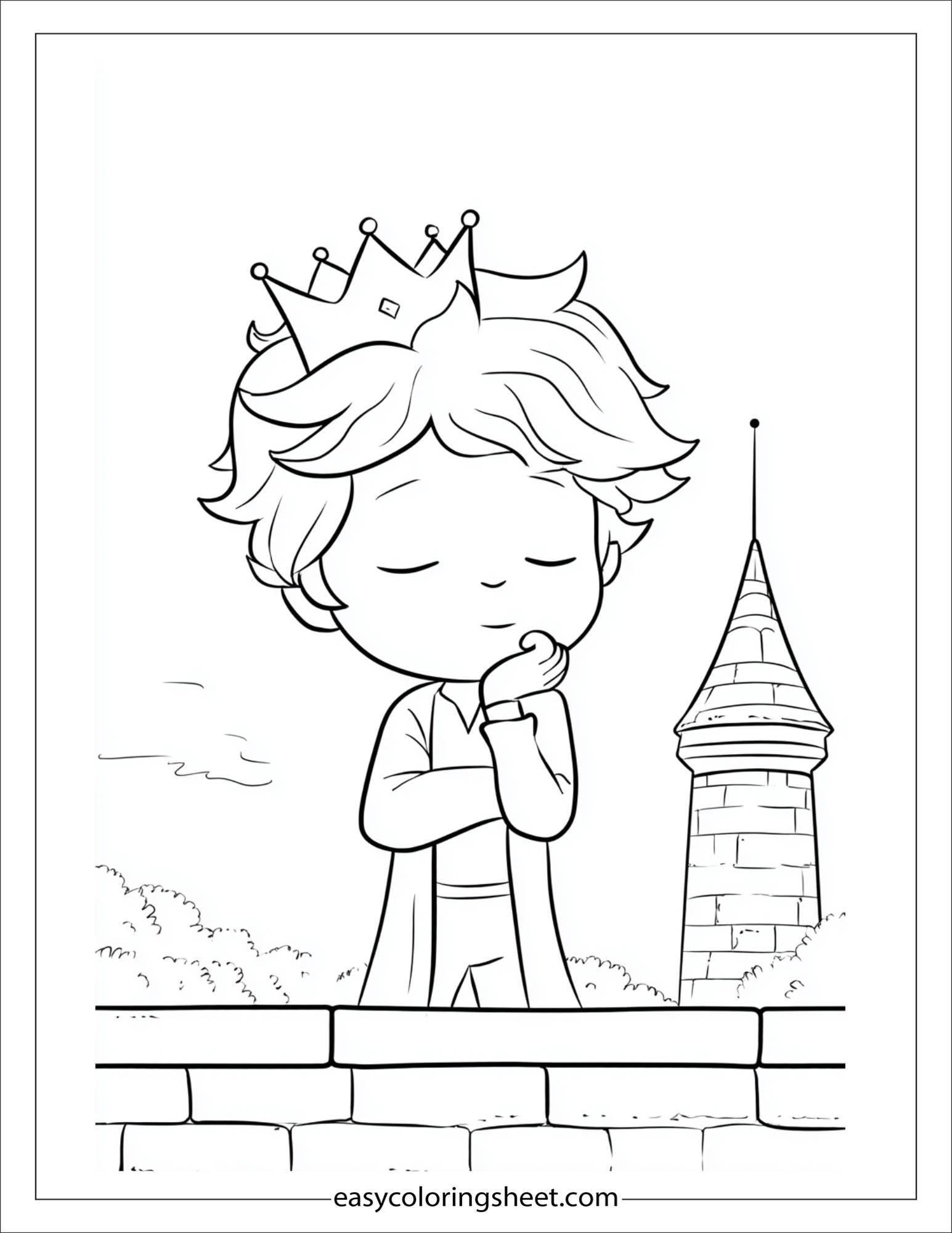 Little Prince thinking quietly
