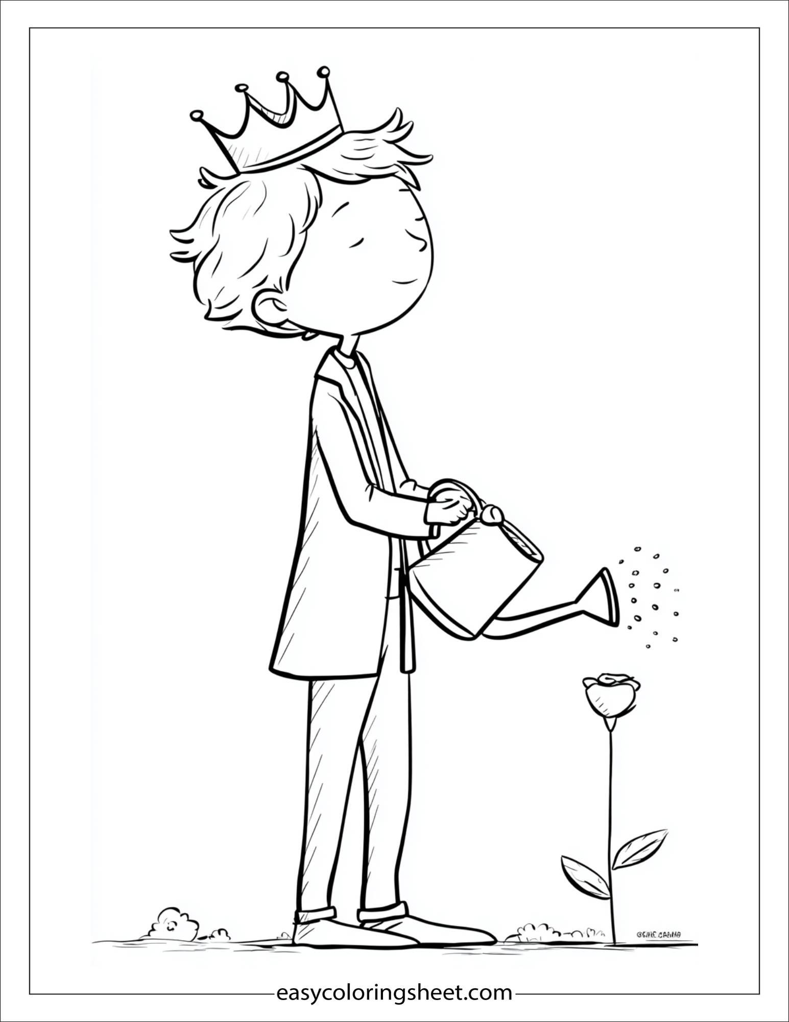 Little Prince watering the rose