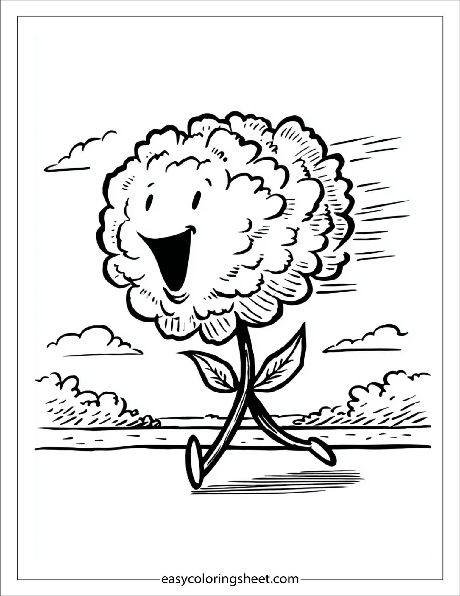 Marigold blowing in the wind