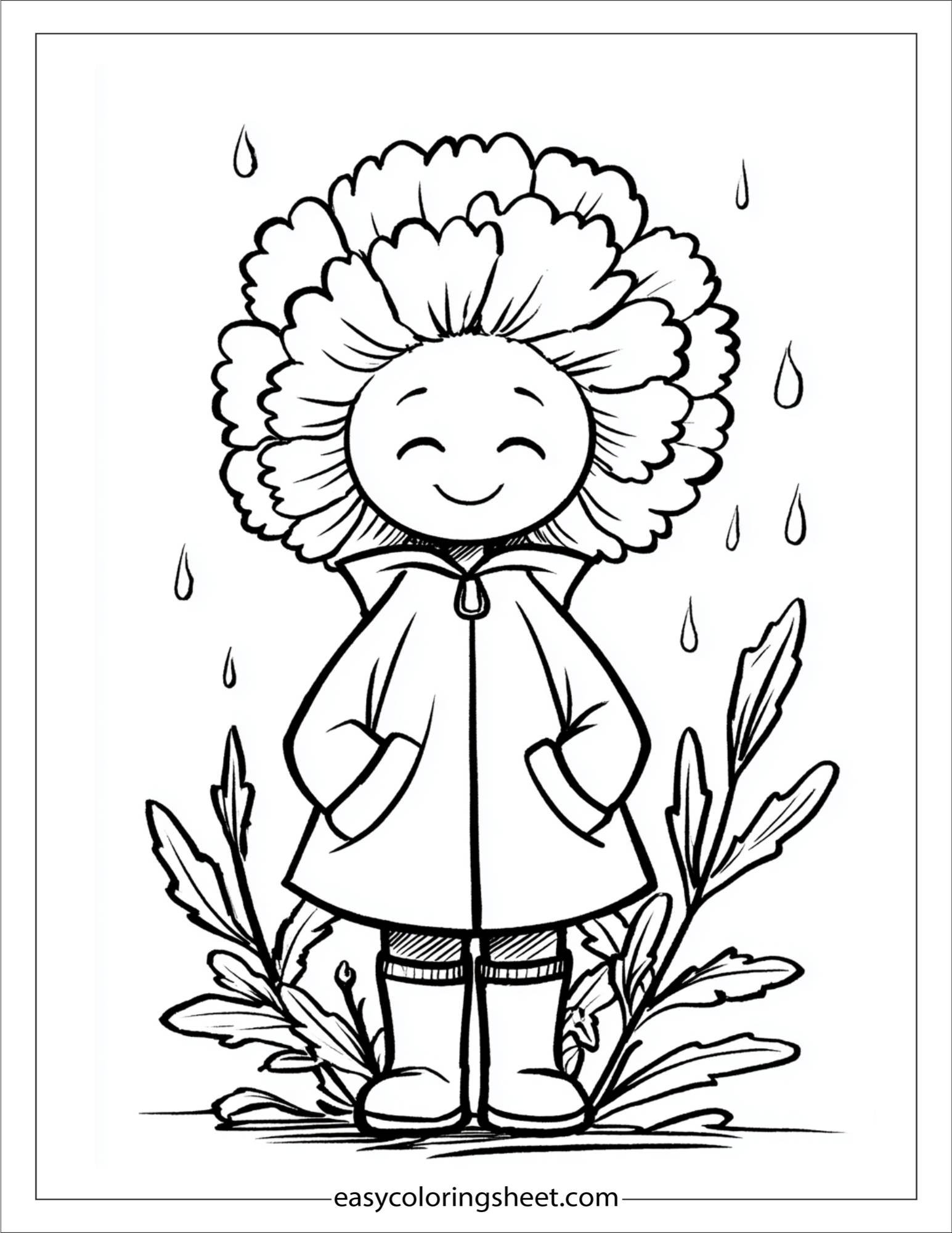 Marigold in raincoat