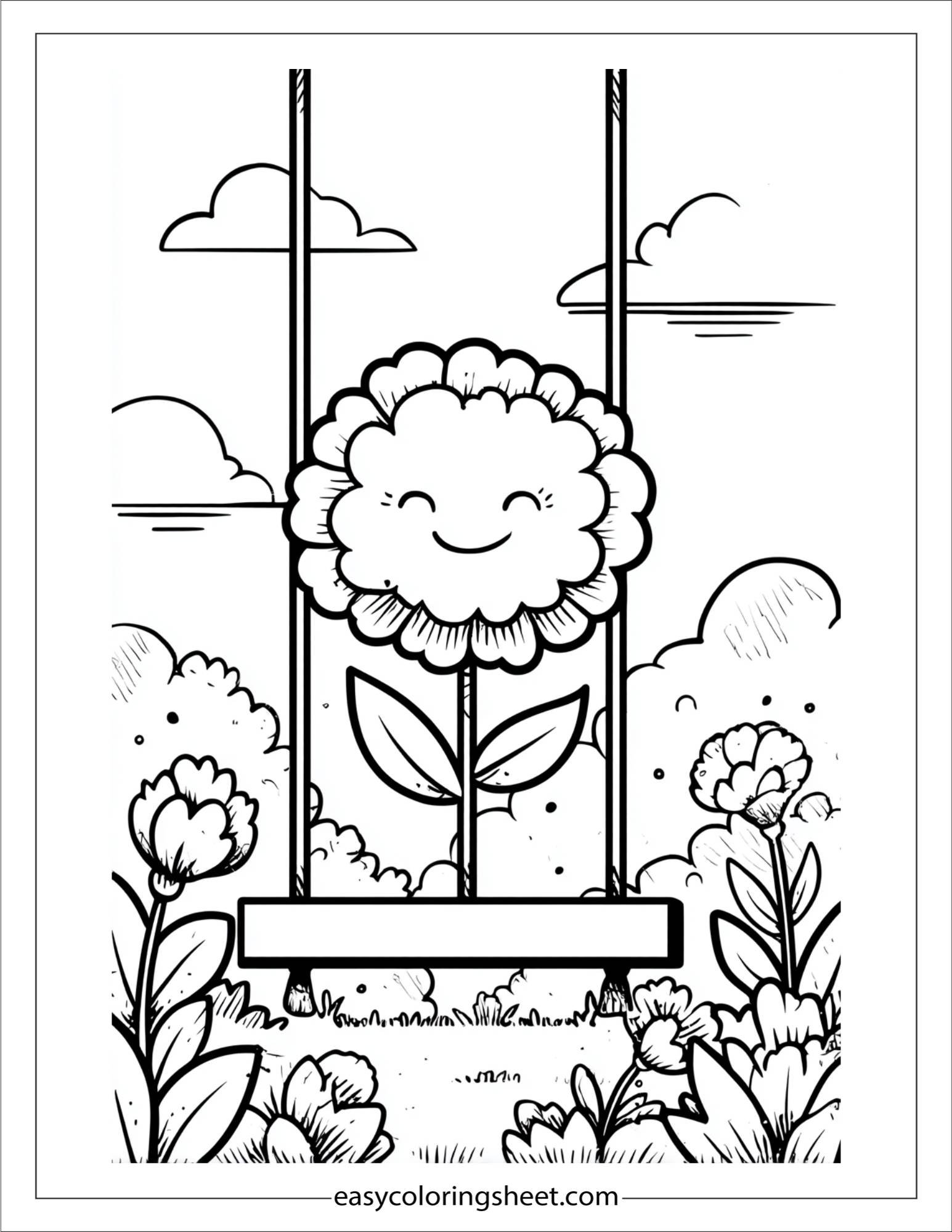 Marigold on a swing