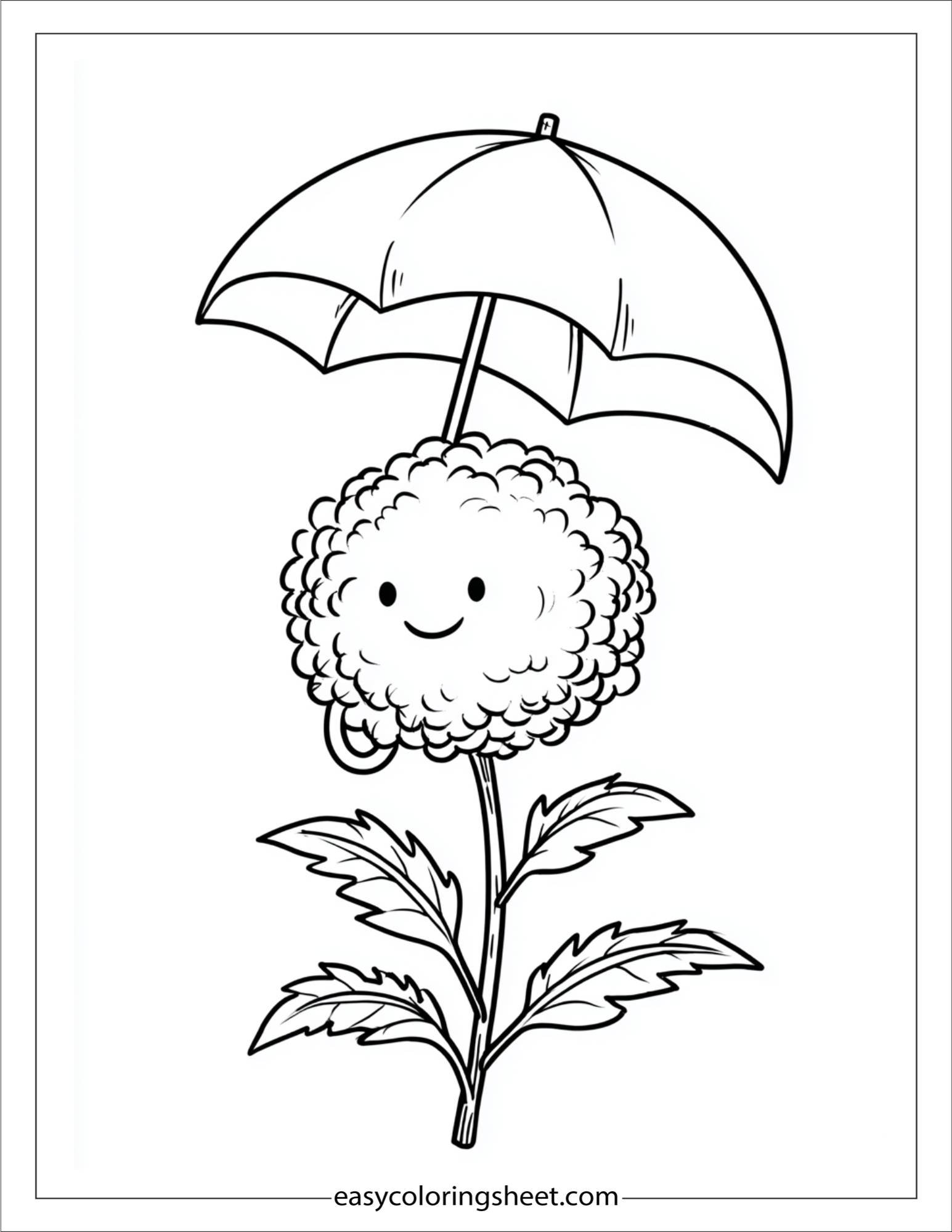 Marigold with umbrella