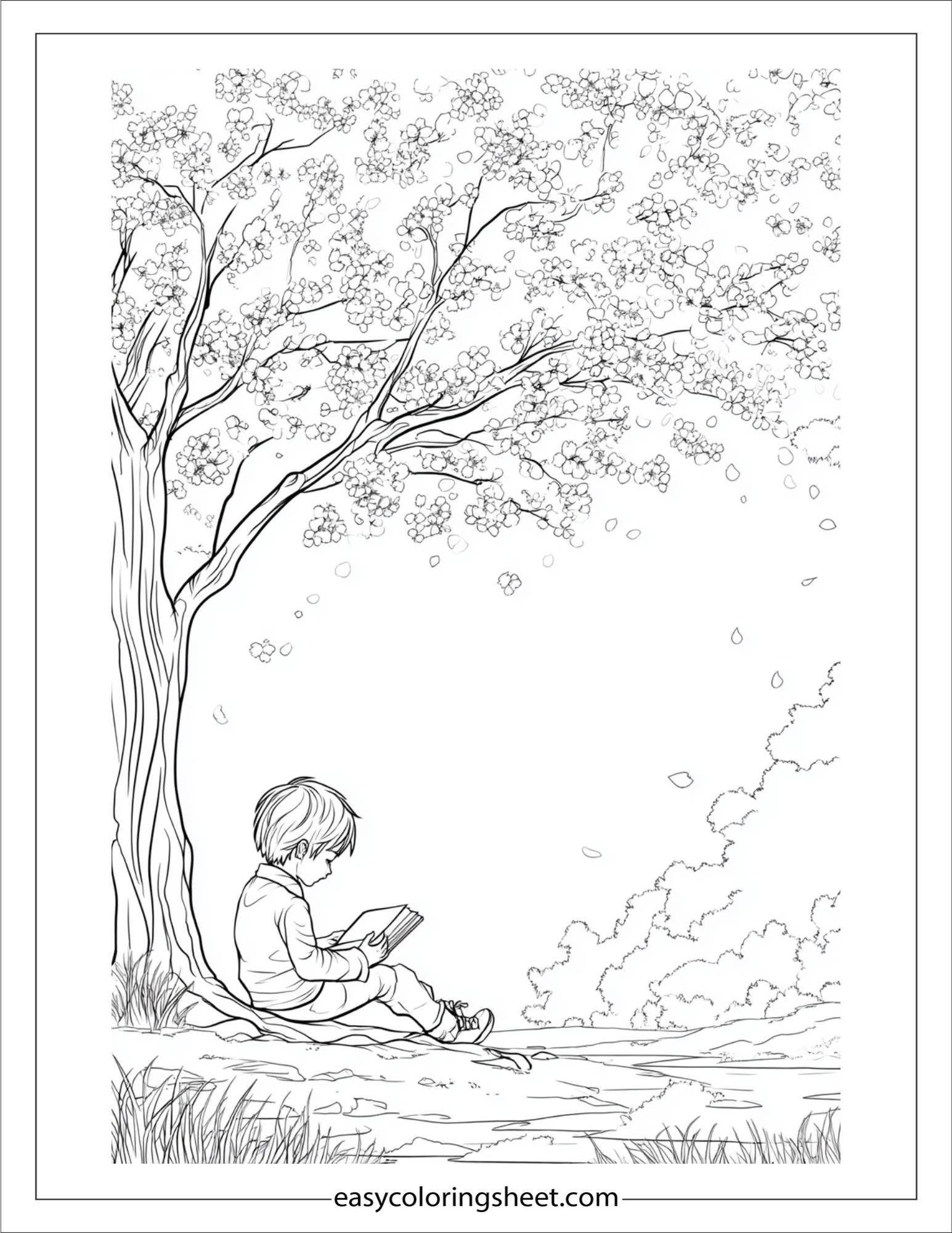 Reading Time Under Cherry Tree