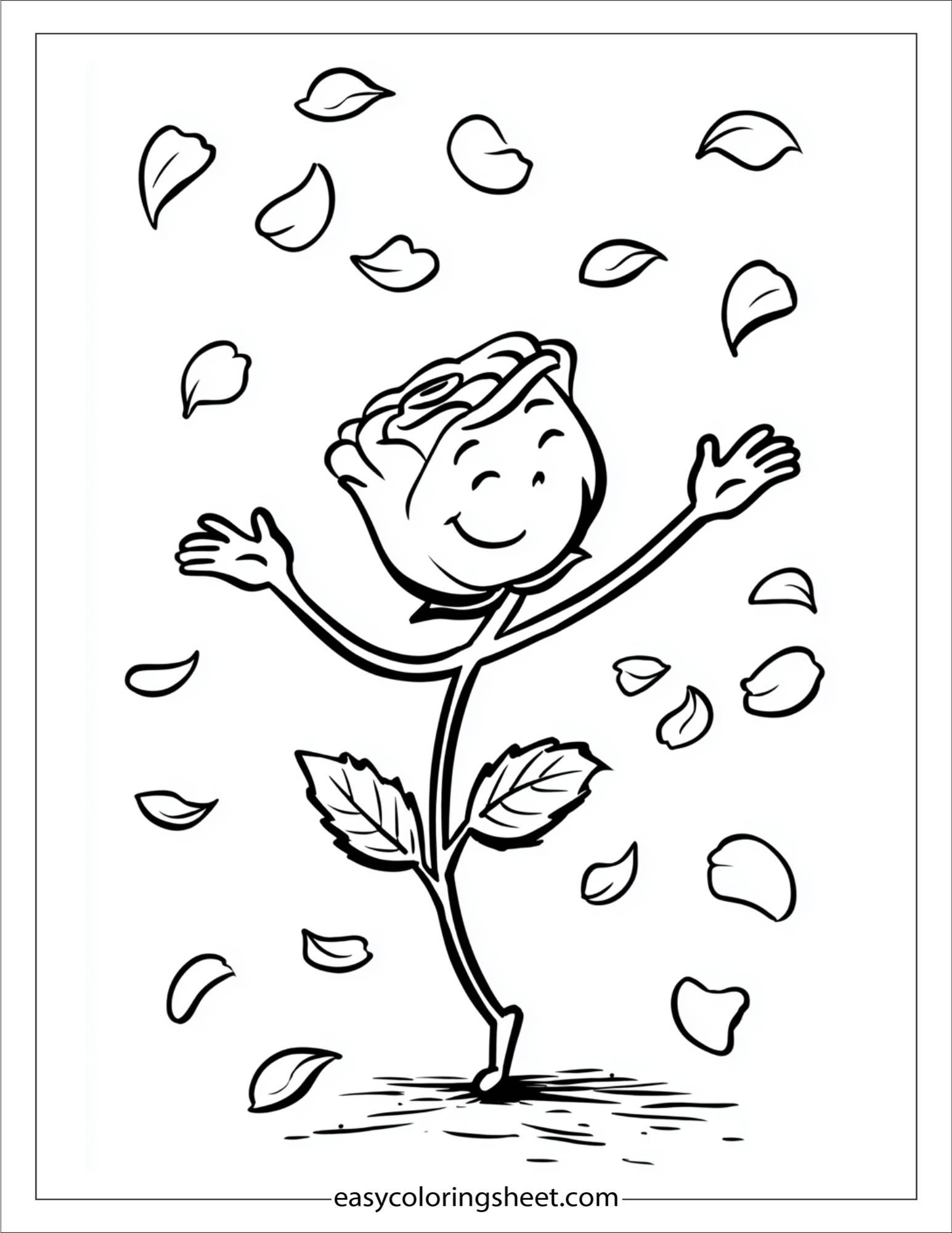 Rose Dancing with Petals