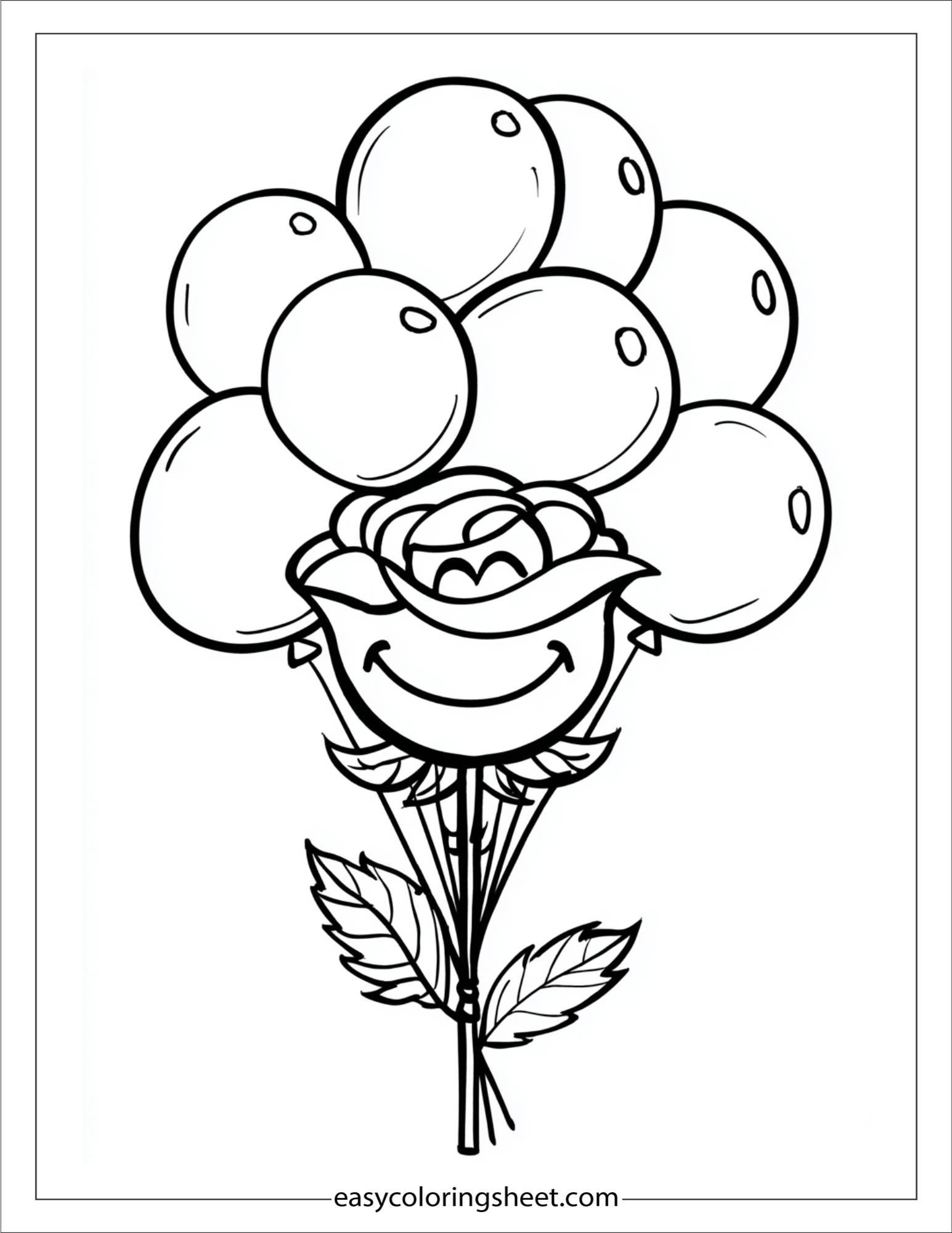 Rose Flying with Balloons