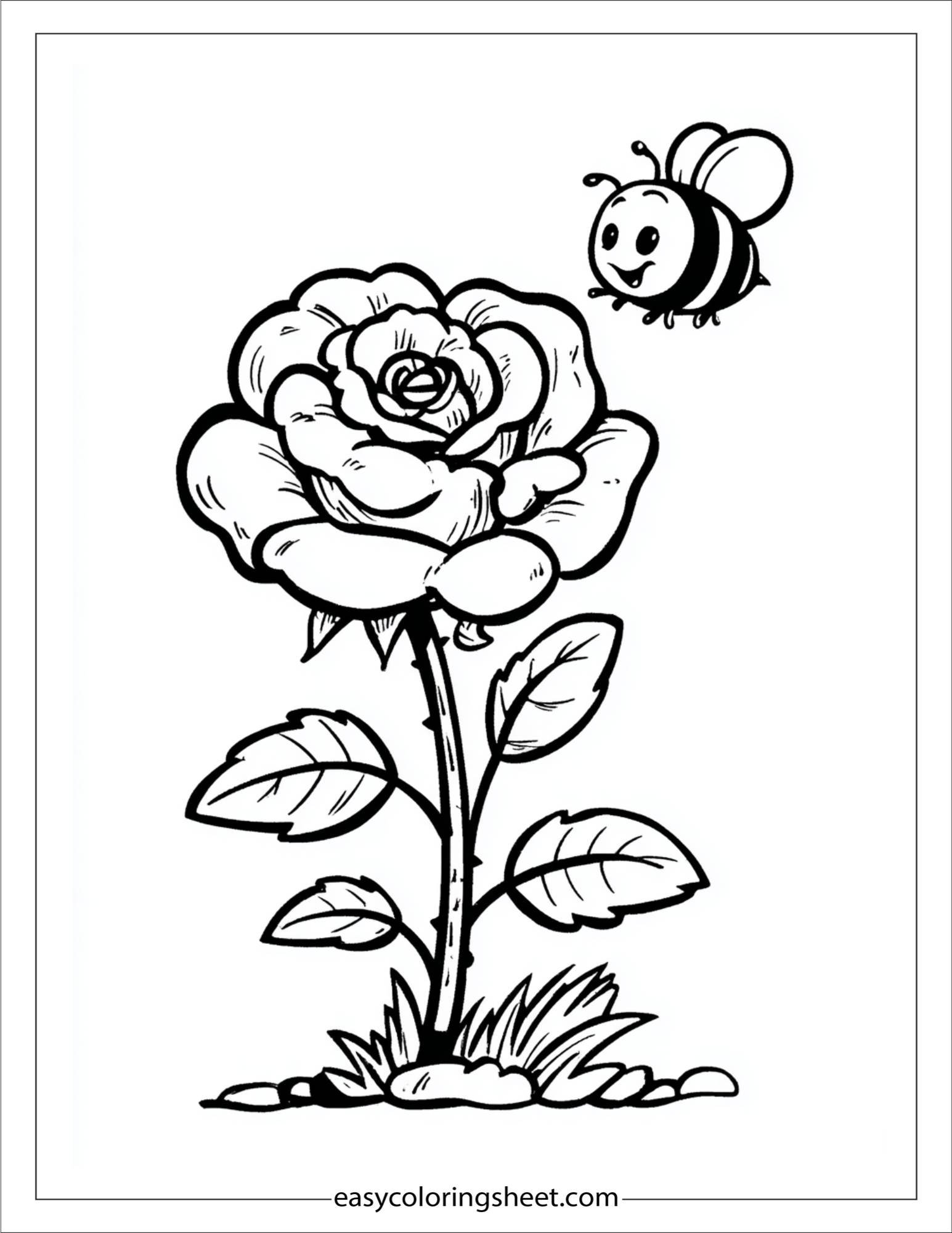 Rose and Bee Friendship
