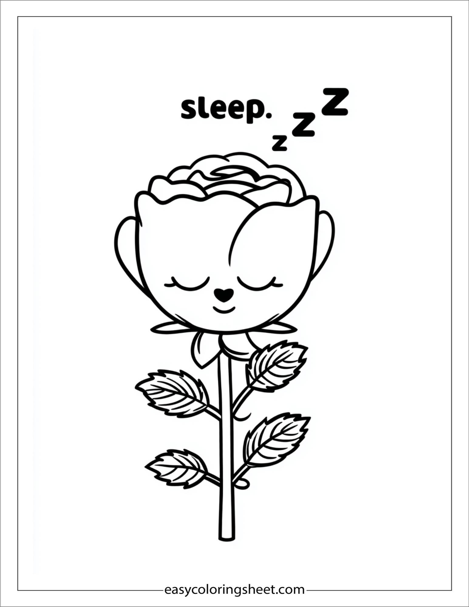 Rose in Pajamas Sleeping