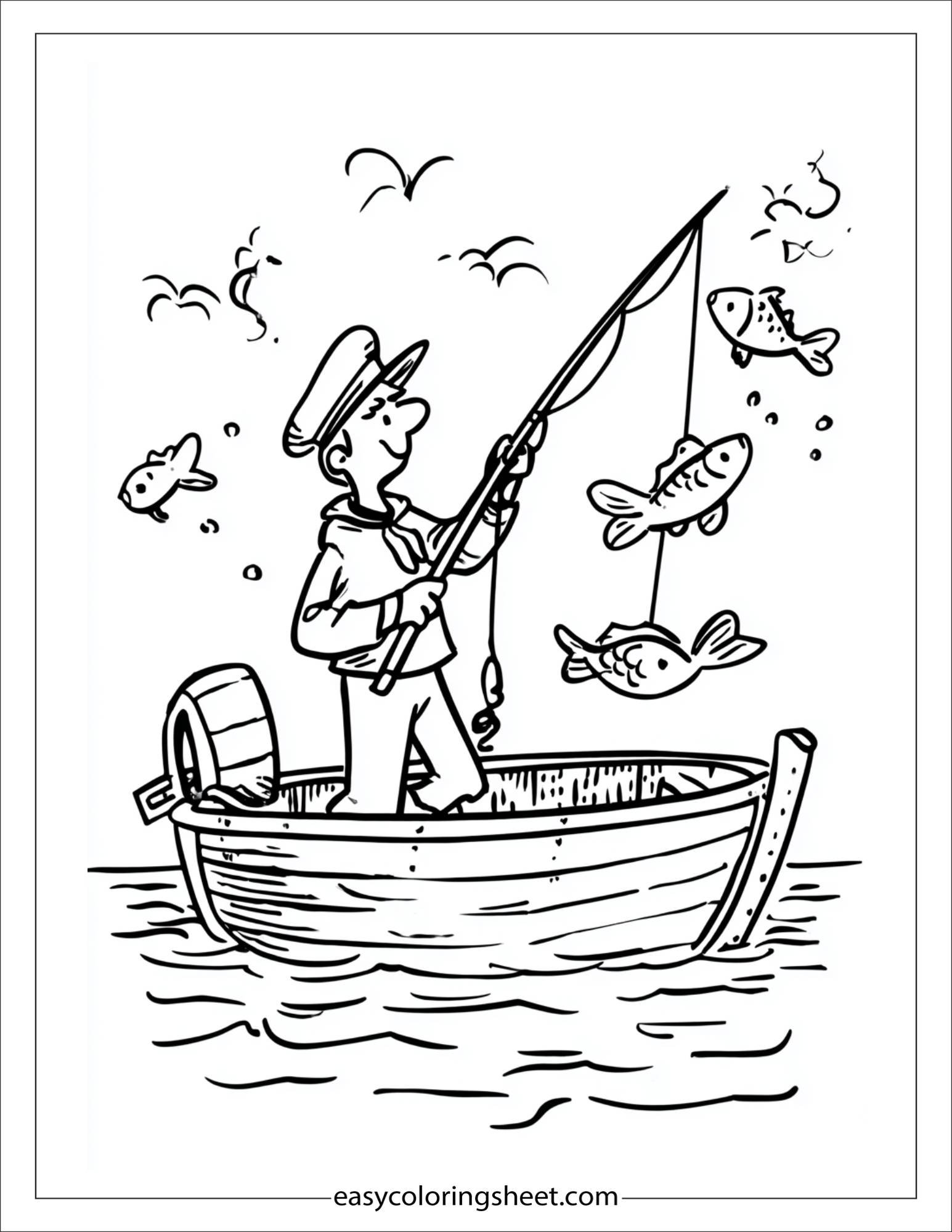 Sailor catching fish