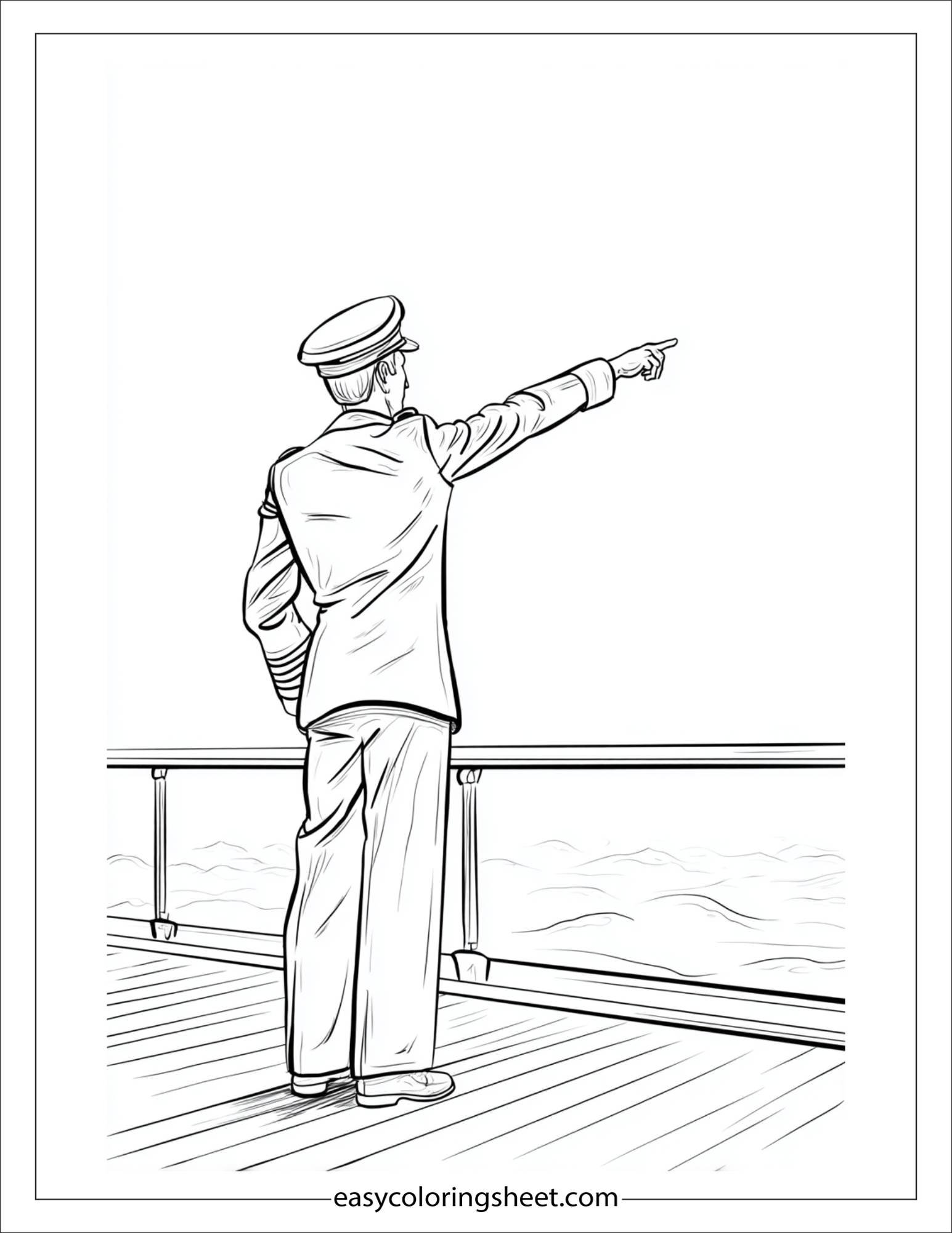 Sailor pointing at horizon