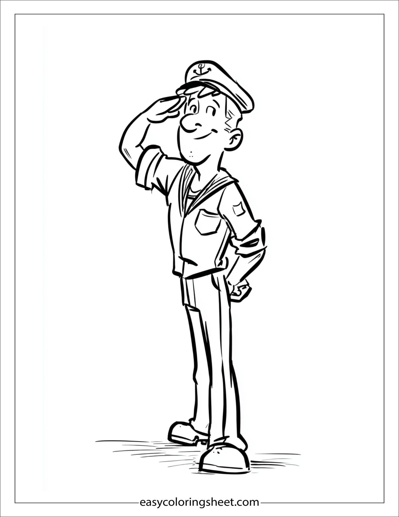 Sailor saluting with pride