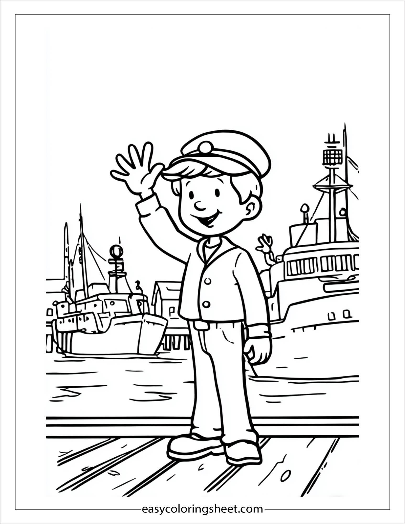 Sailor waving goodbye