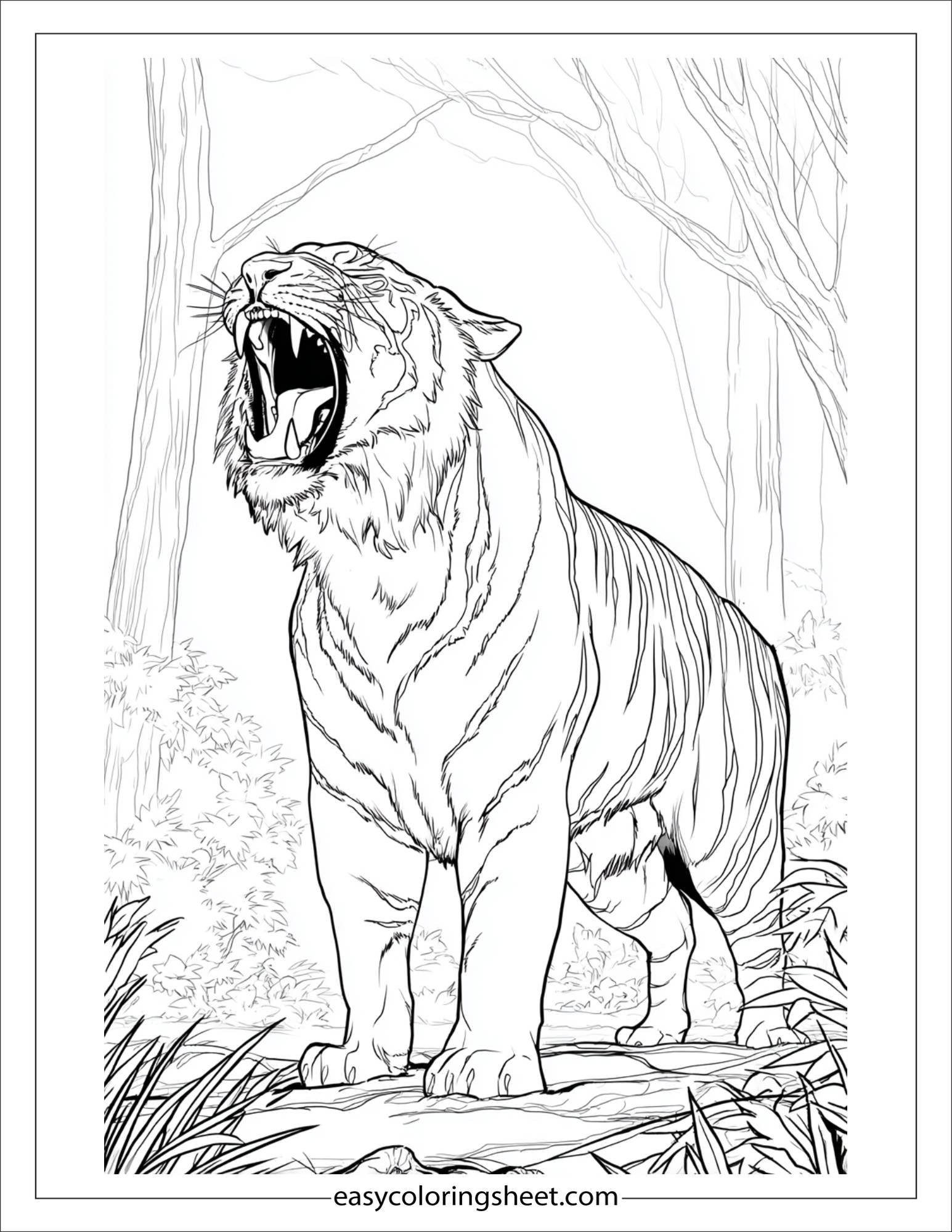 Sher Khan, the tiger, roaring with power