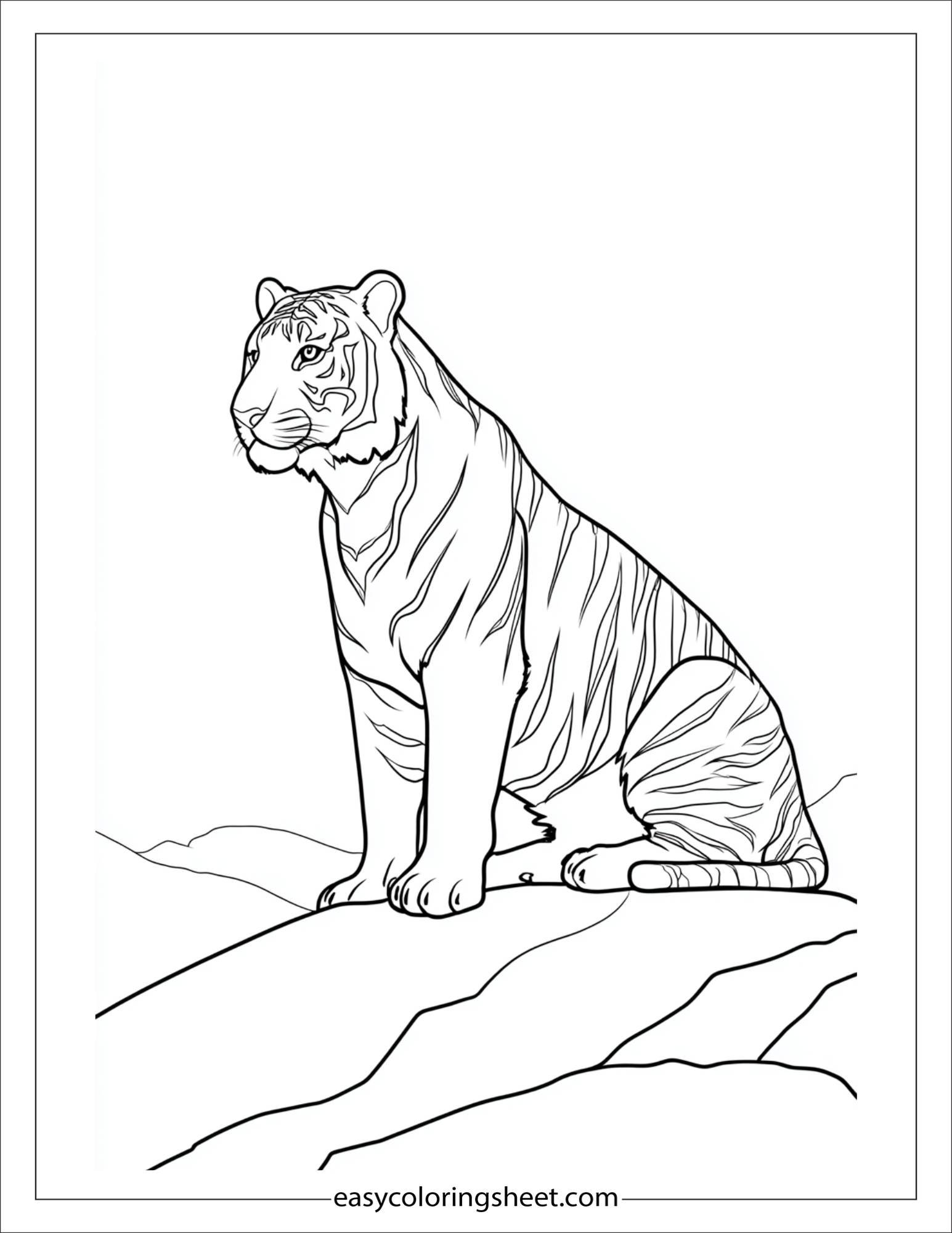 Sher Khan, the tiger, sitting with pride