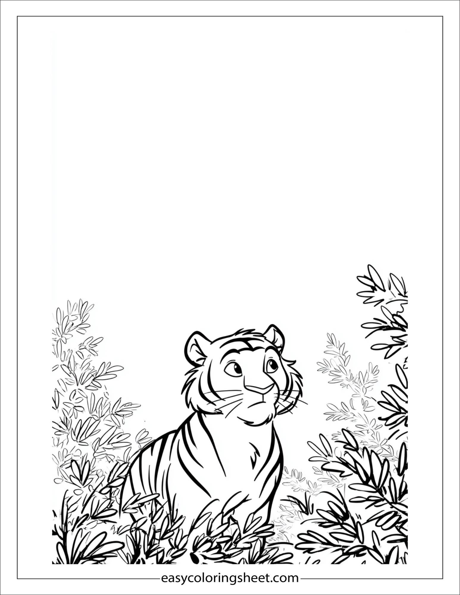 Sher Khan, the tiger, watching from the bushes