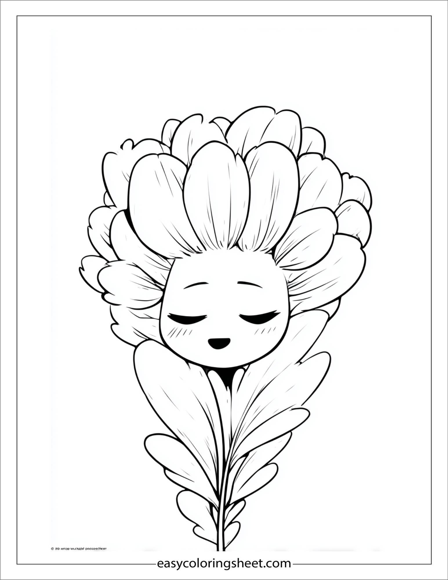 Sleepy marigold at dusk