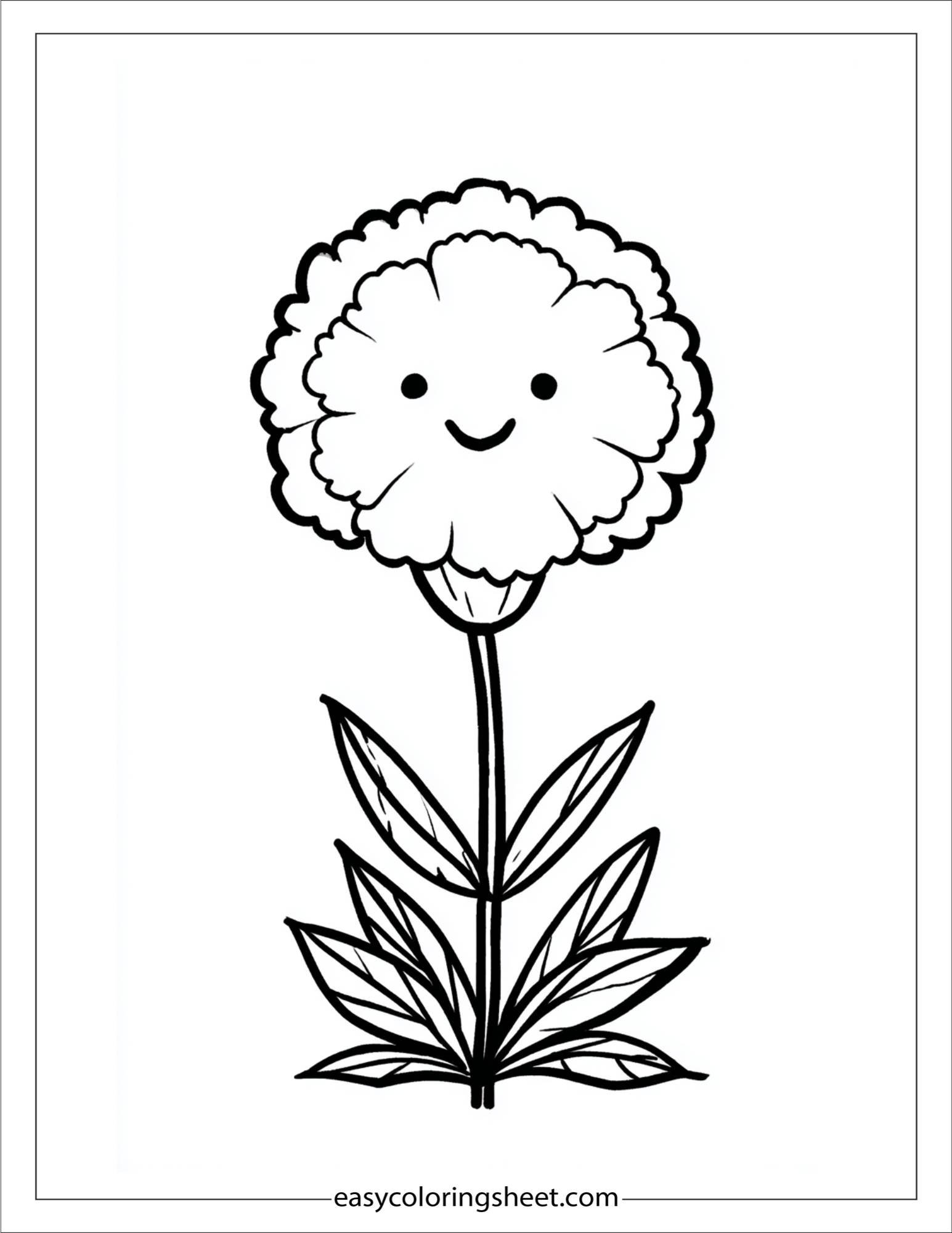 Smiling marigold bloom