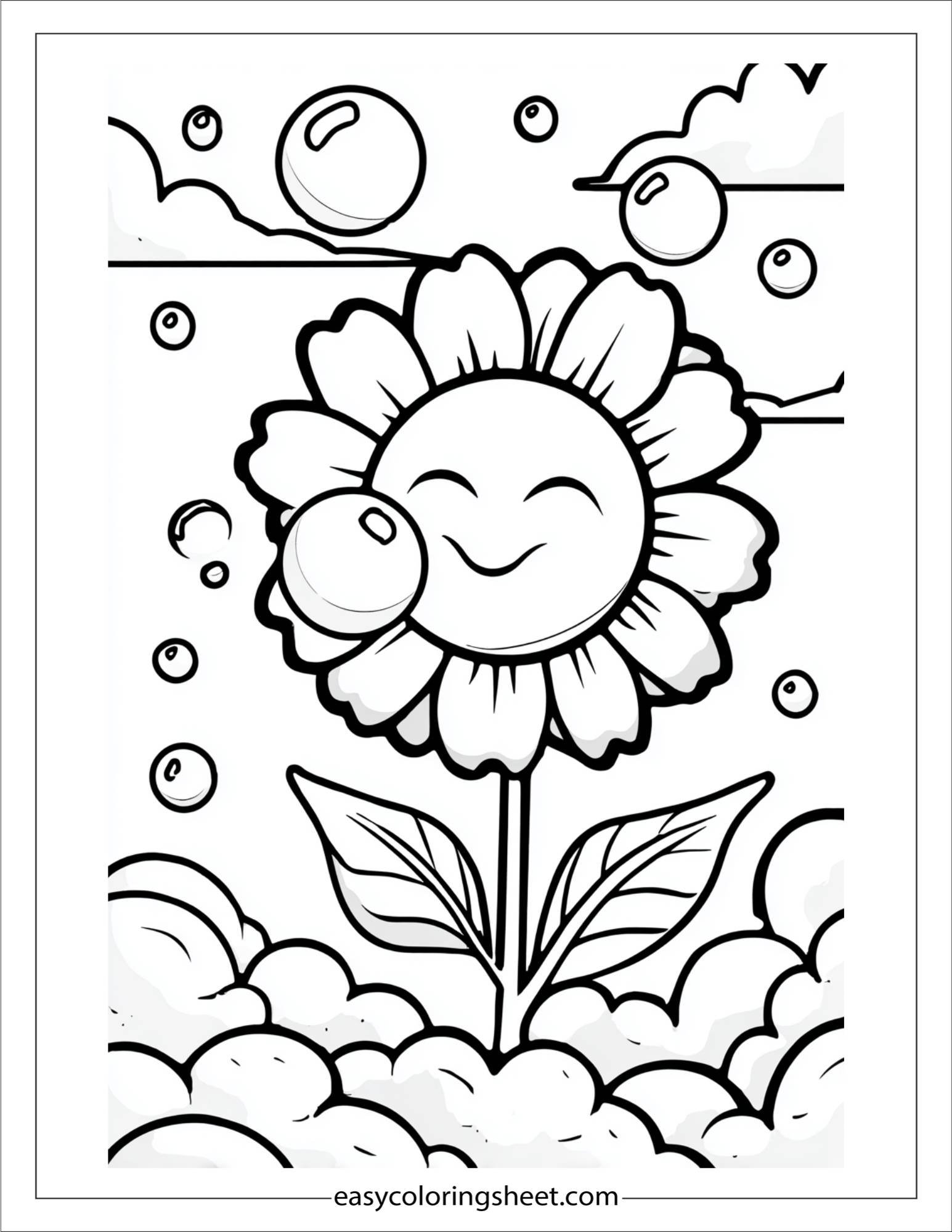 Sunflower Blowing Bubbles