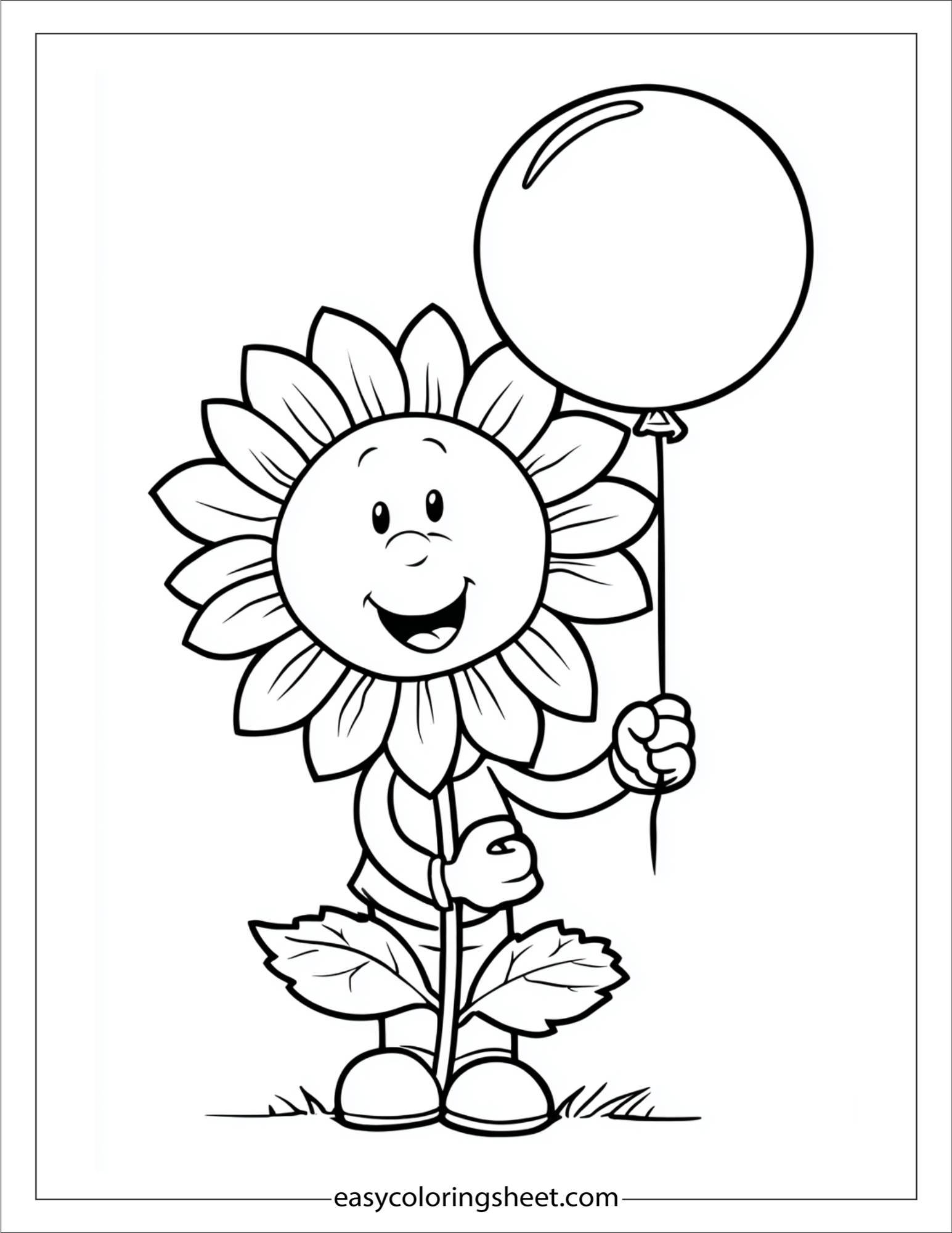 Sunflower Holding a Balloon