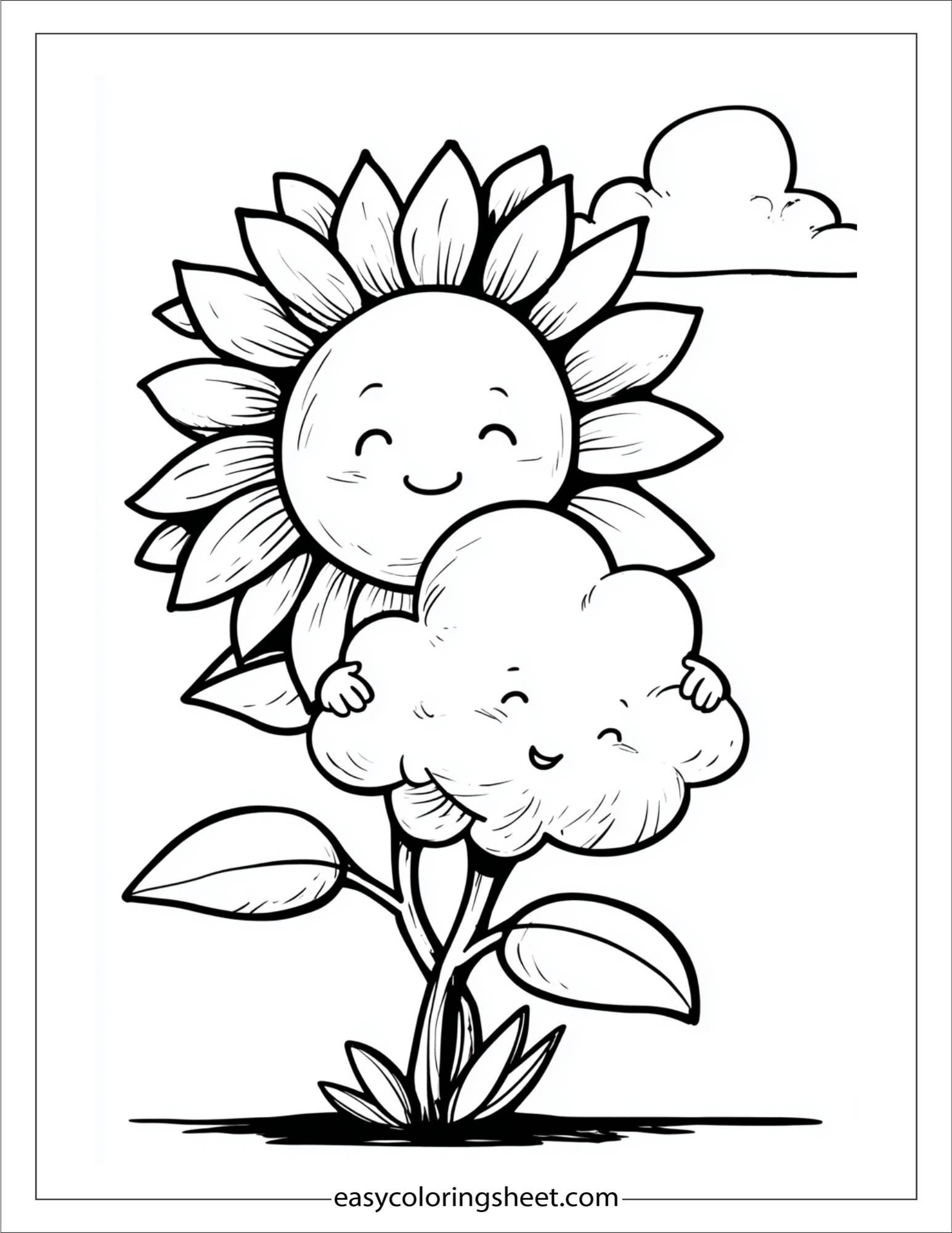Sunflower Hugging a Cloud