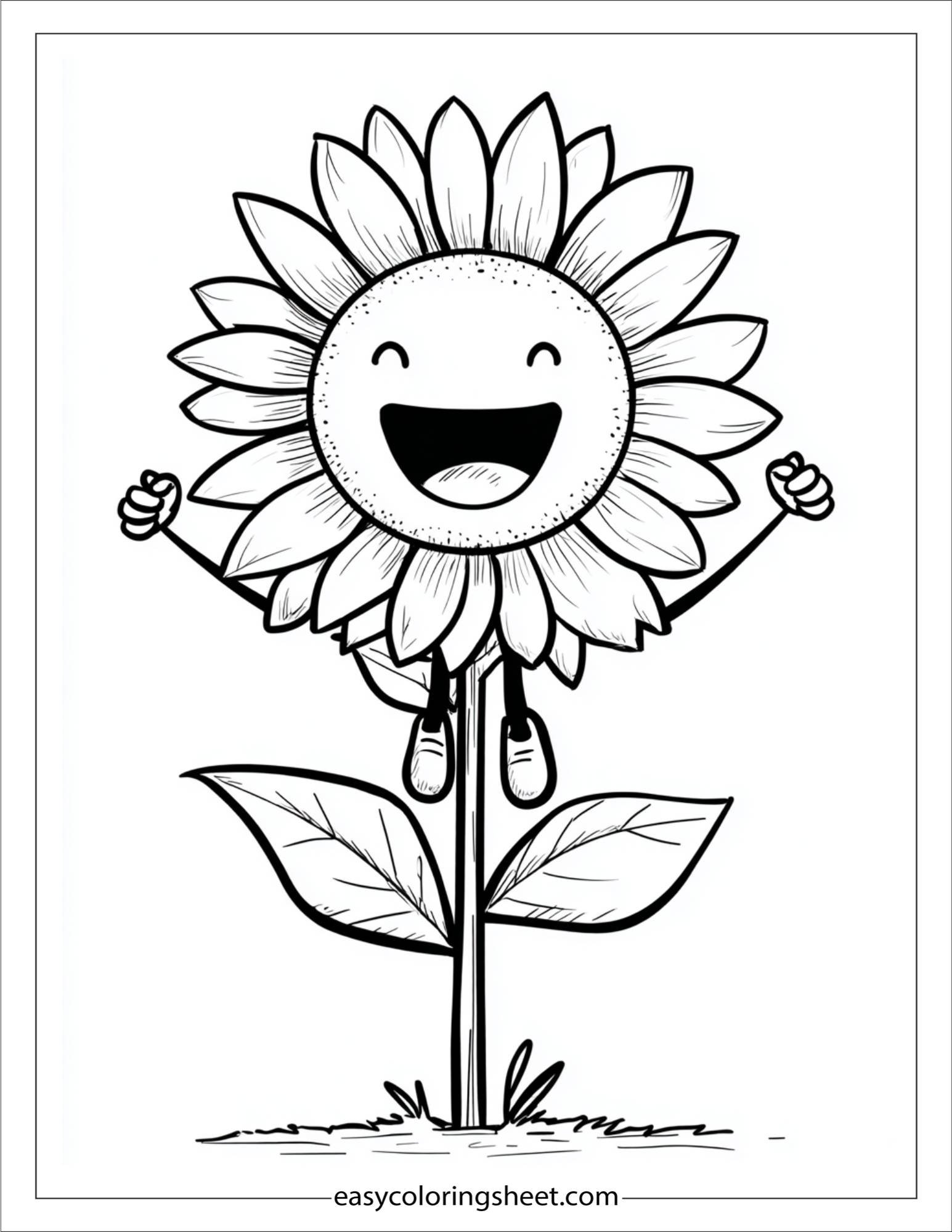 Sunflower Jumping in Joy