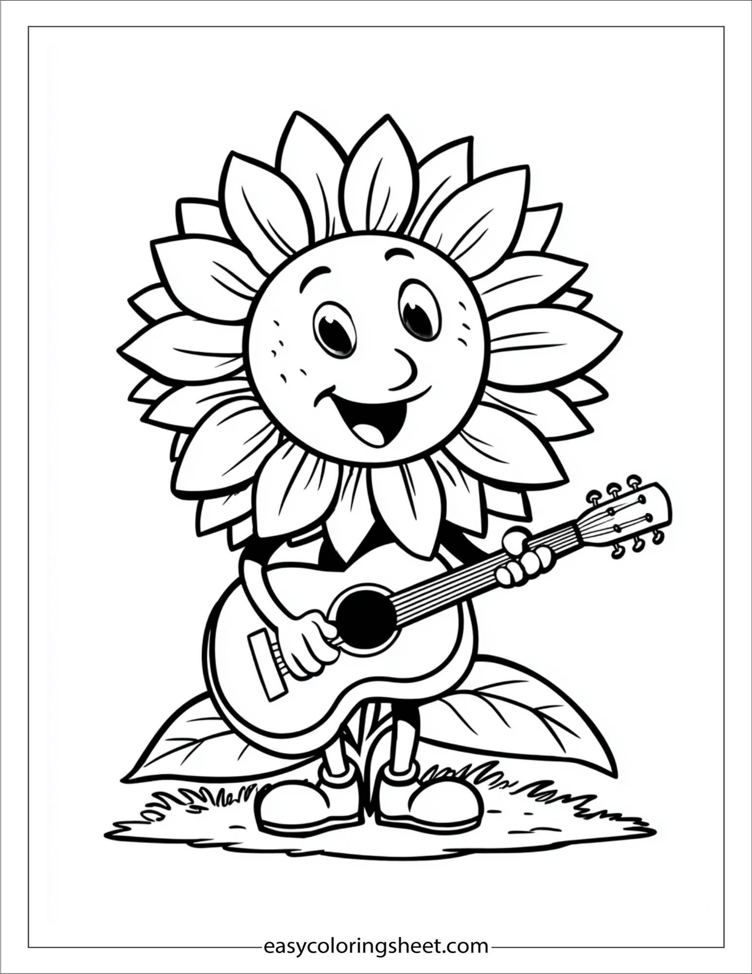 Sunflower Playing Guitar