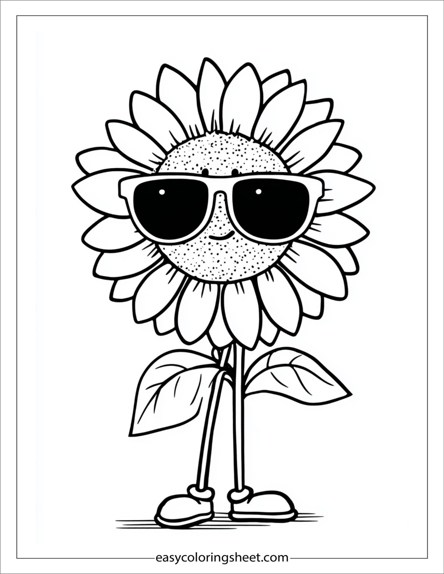 Sunflower Wearing Sunglasses
