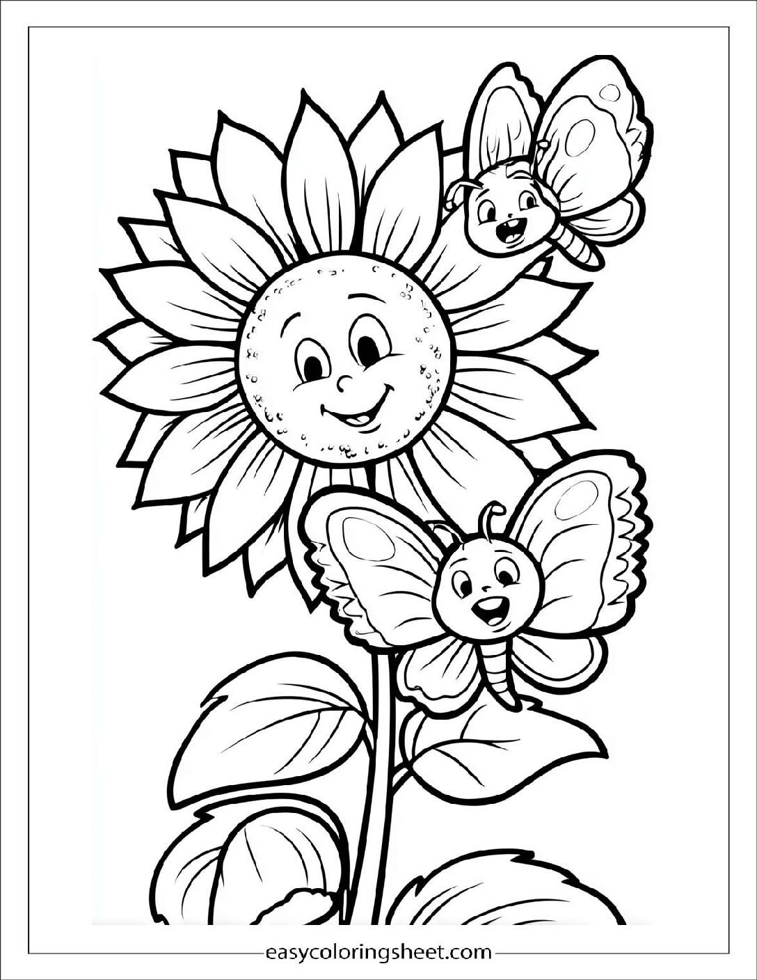 Sunflower and Butterflies