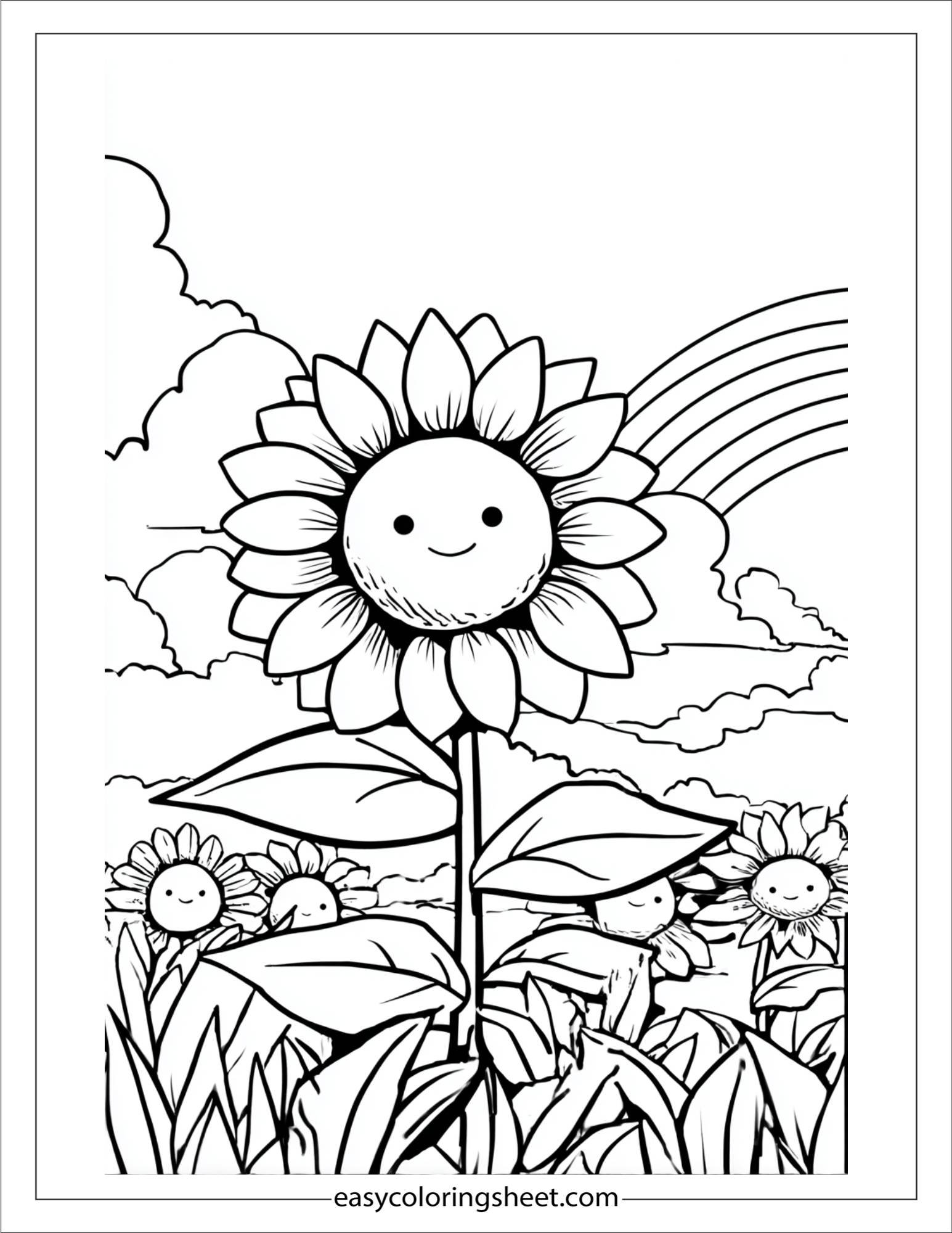 Sunflower and a Rainbow