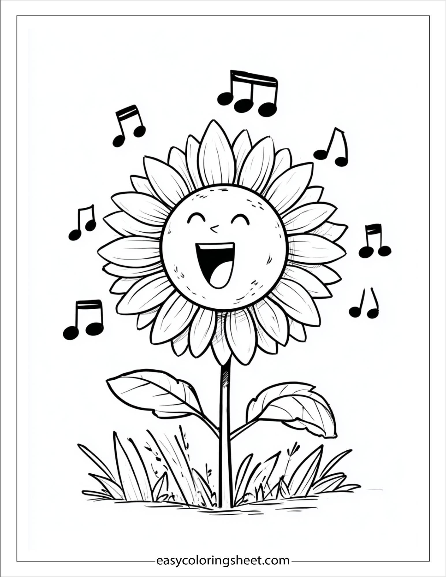 Sunflower singing on a sunny day