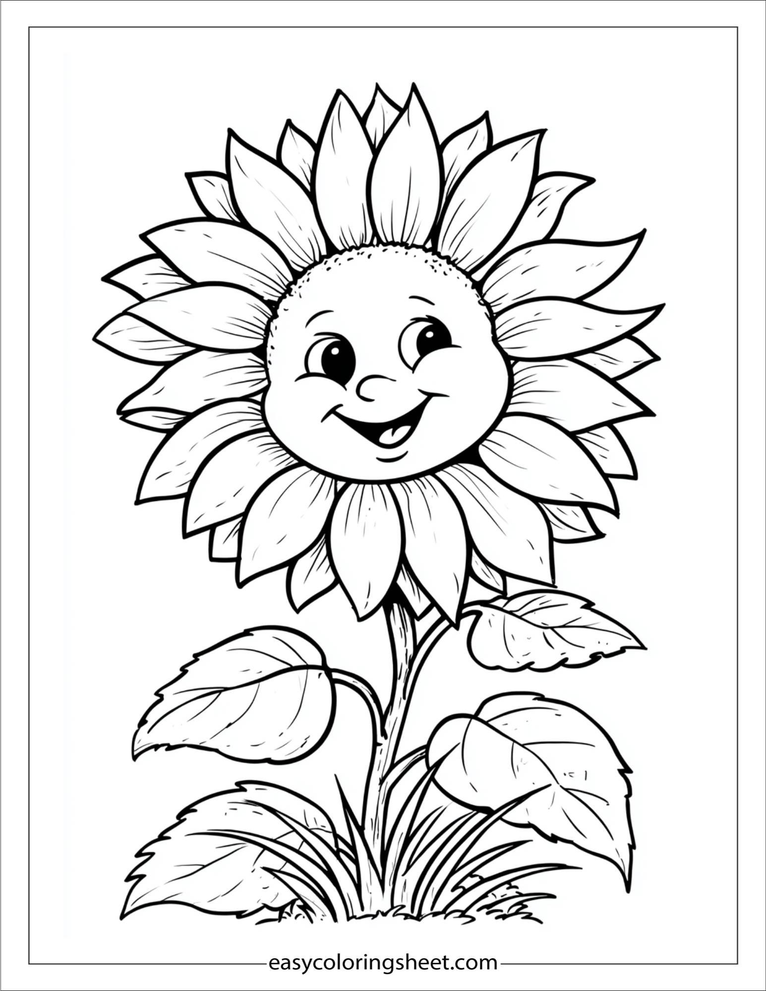 Sunflower waving in the wind