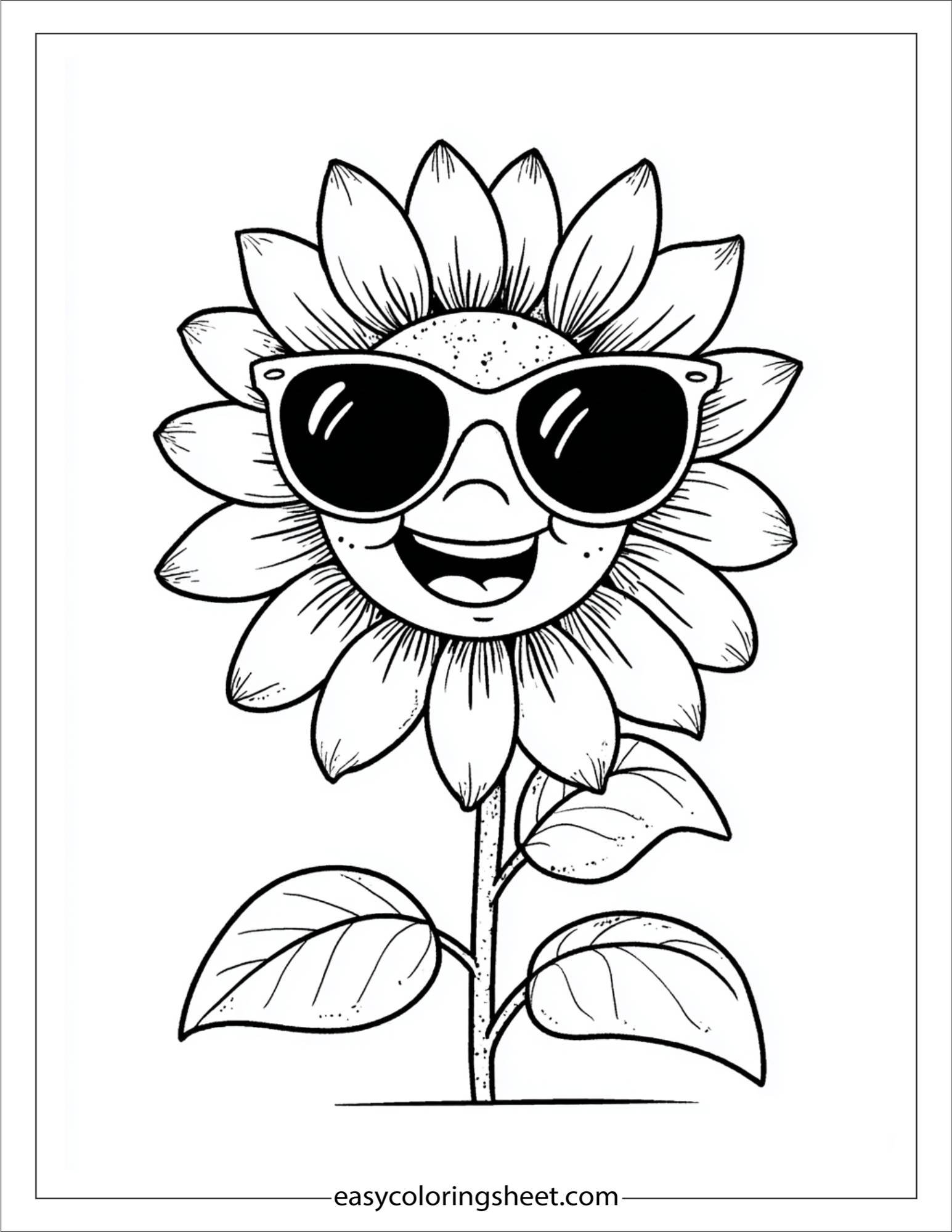 Sunflower wearing sunglass