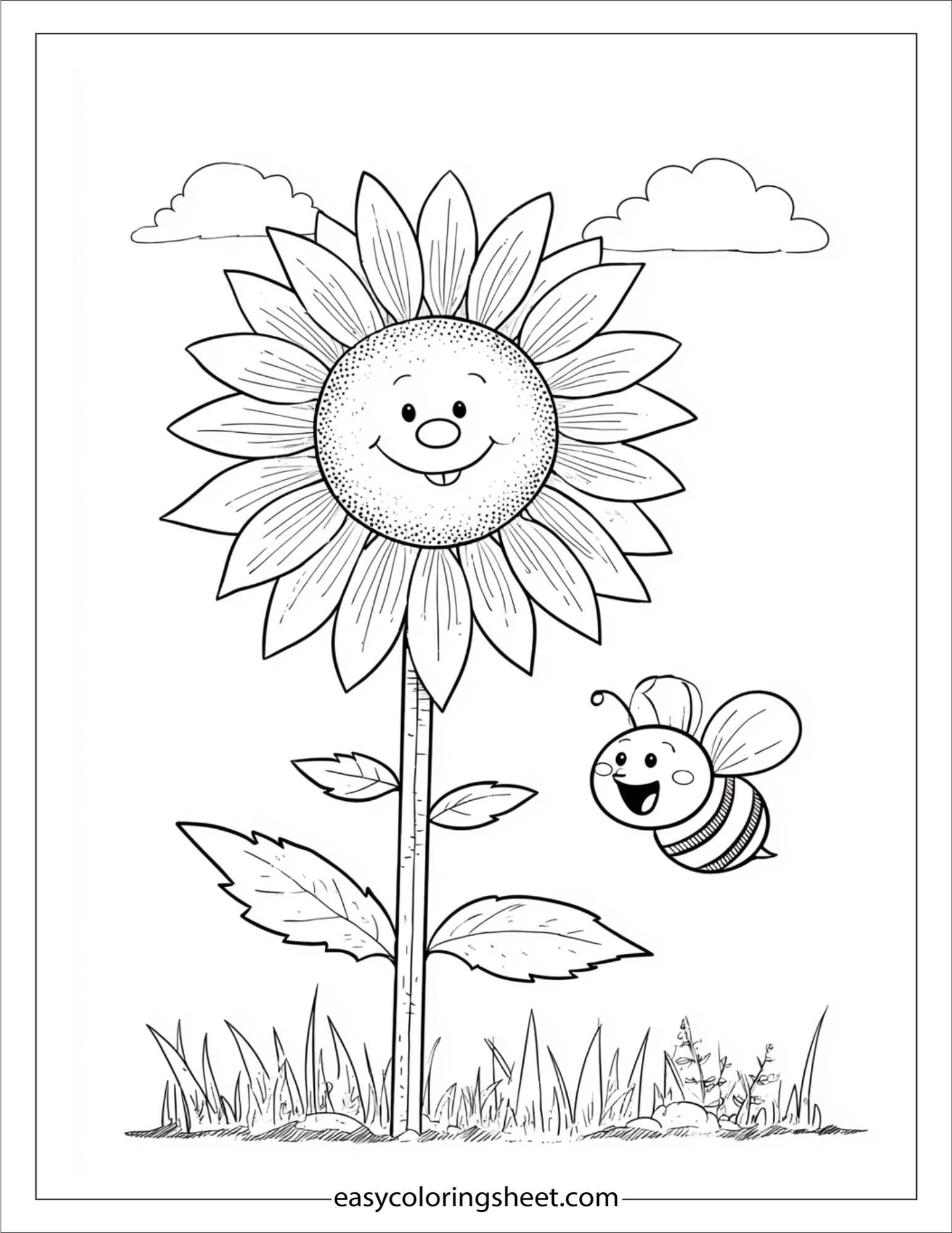 Sunflower with a Happy Bee